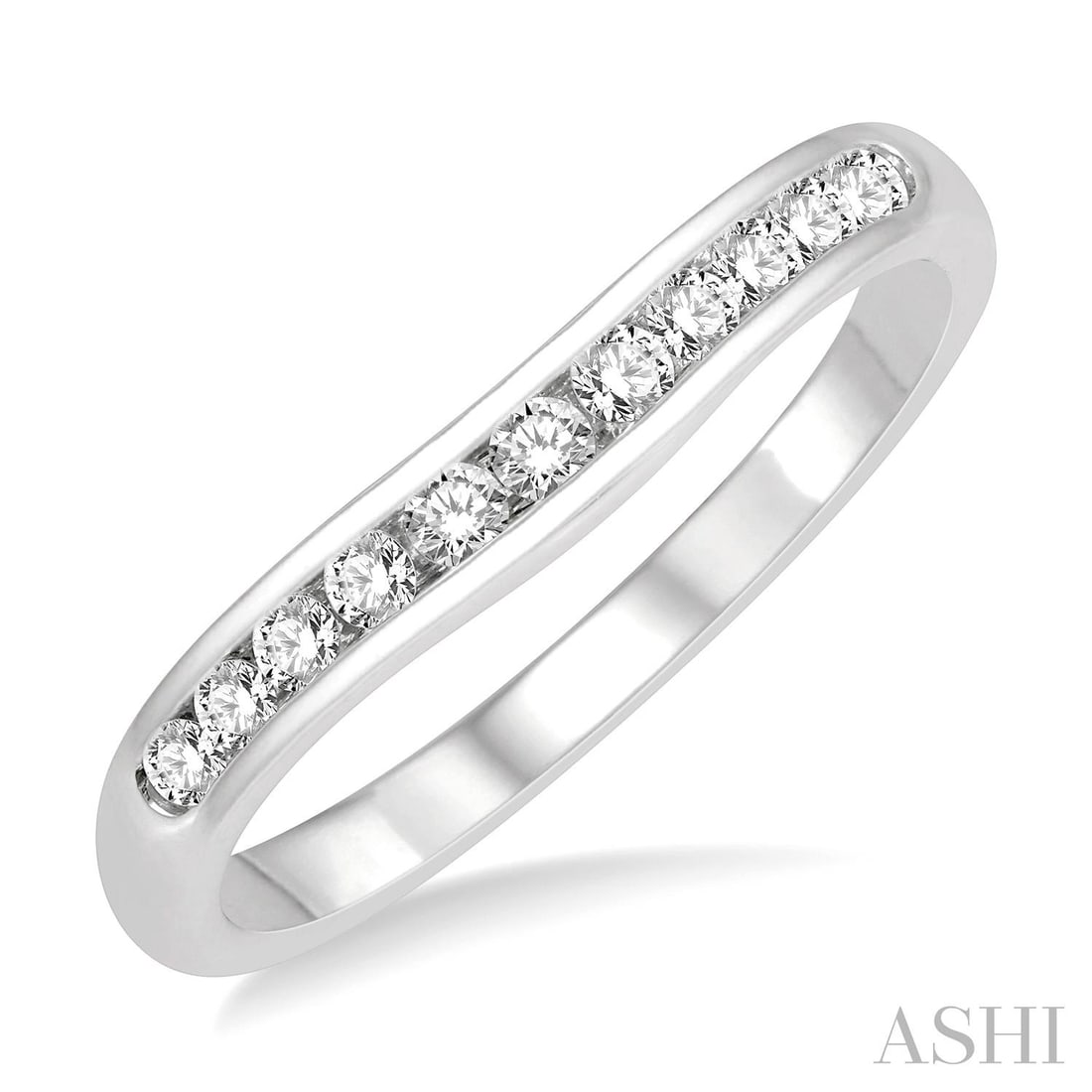 0.25 ctw White Diamond Inlay 14K White Gold Wedding Band: Rare and radiant, this elegant Inlay ring featuring Natural Diamonds offers a touch of the extraordinary. A detailed Channel-Set Band gallery secures the stones, rendered in 2.3 grams of lustrous 14K 