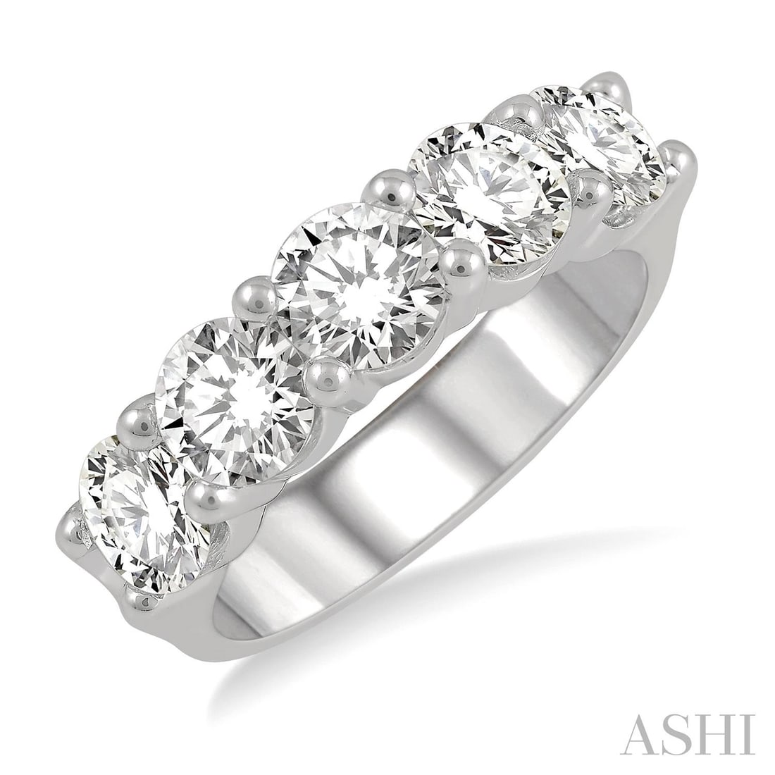 2.50 ctw Diamond 5-Stone 14K White Gold Band Ring (1 of 3)