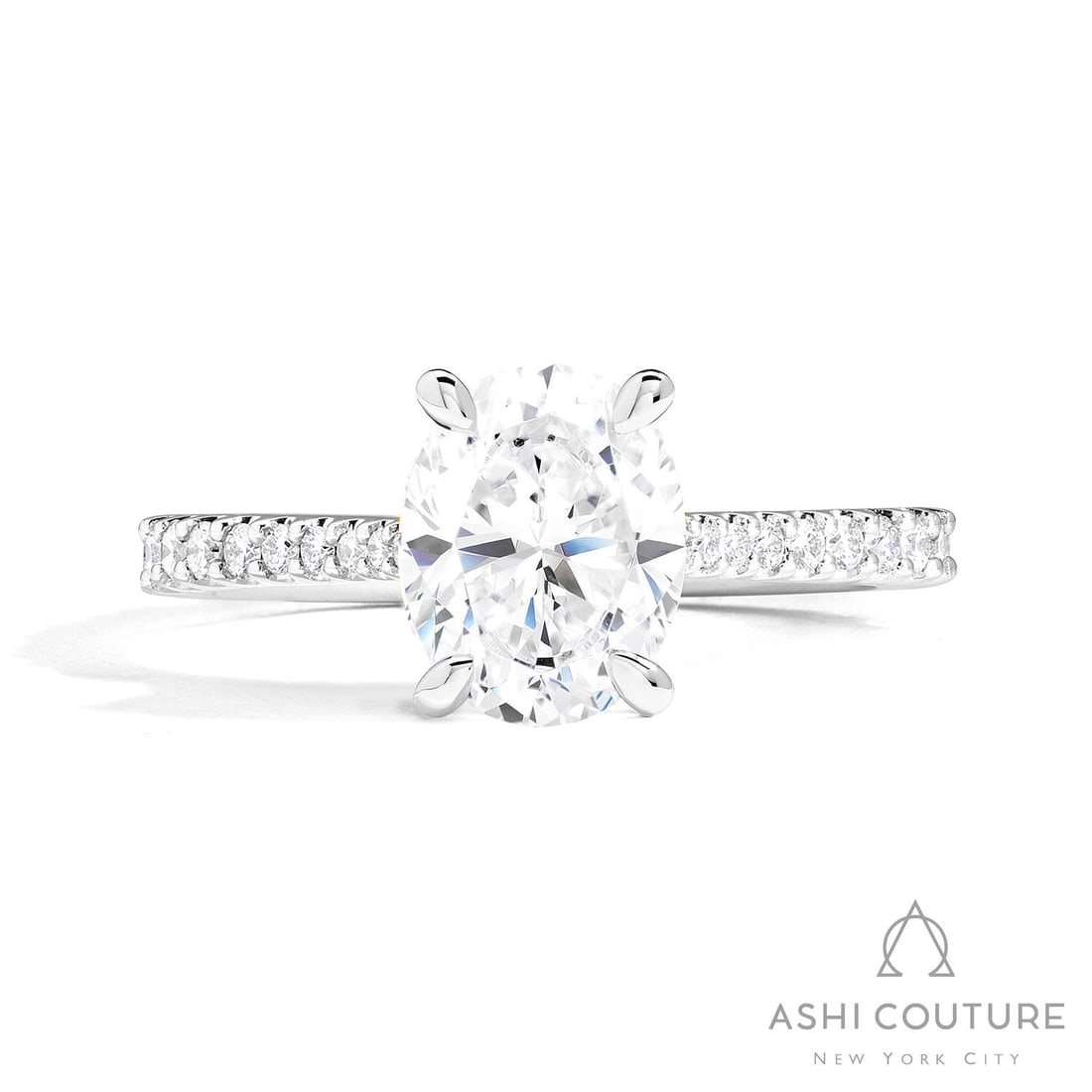 0.56 ctw White Diamond Accent 18K White Gold Engagement Ring (1 of 3)