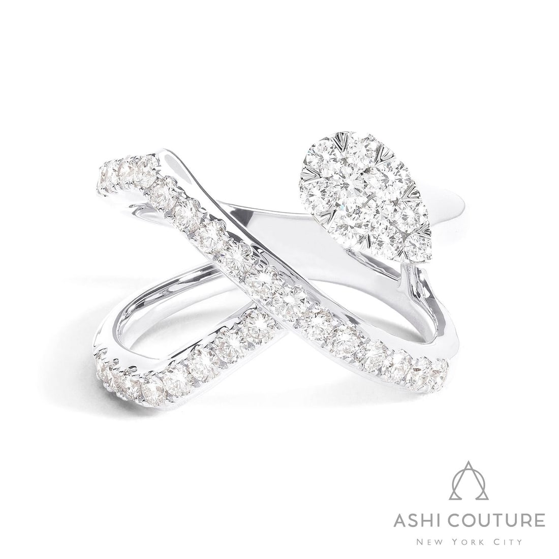 0.97 ctw Fiori Cluster Diamond 18K White Gold Ring: A vision of luxury, this stunning Fiori Cluster ring featuring White Diamond defines sophistication. Expertly mounted in a Cluster setting, the ring is crafted in 7.35 grams of solid 18K White Gold. T