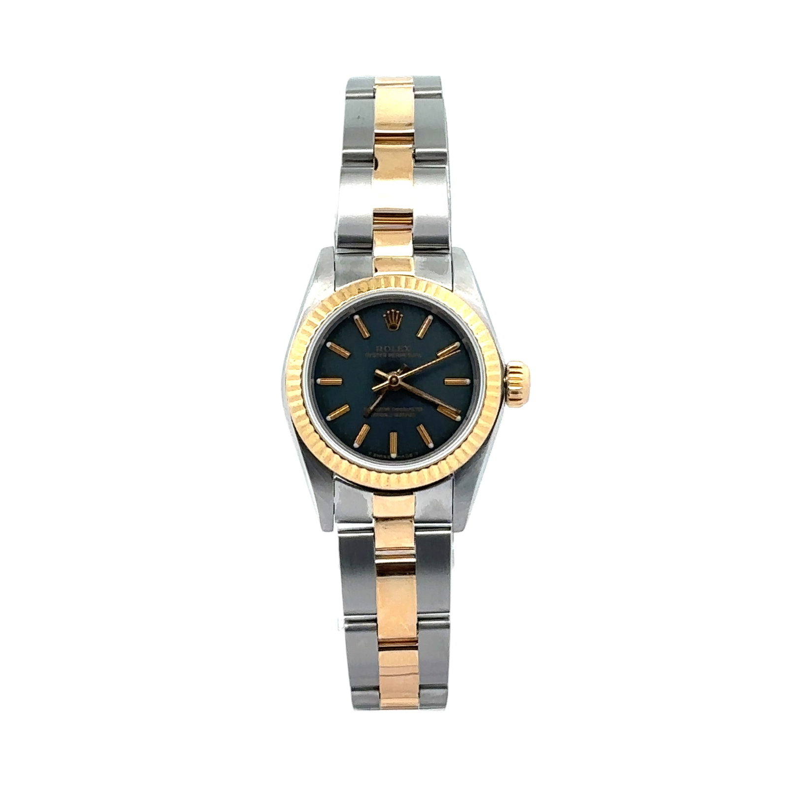 Rolex Oyster Perpetual 67193 18K Yellow Gold & Stainless Steel Gray Dial