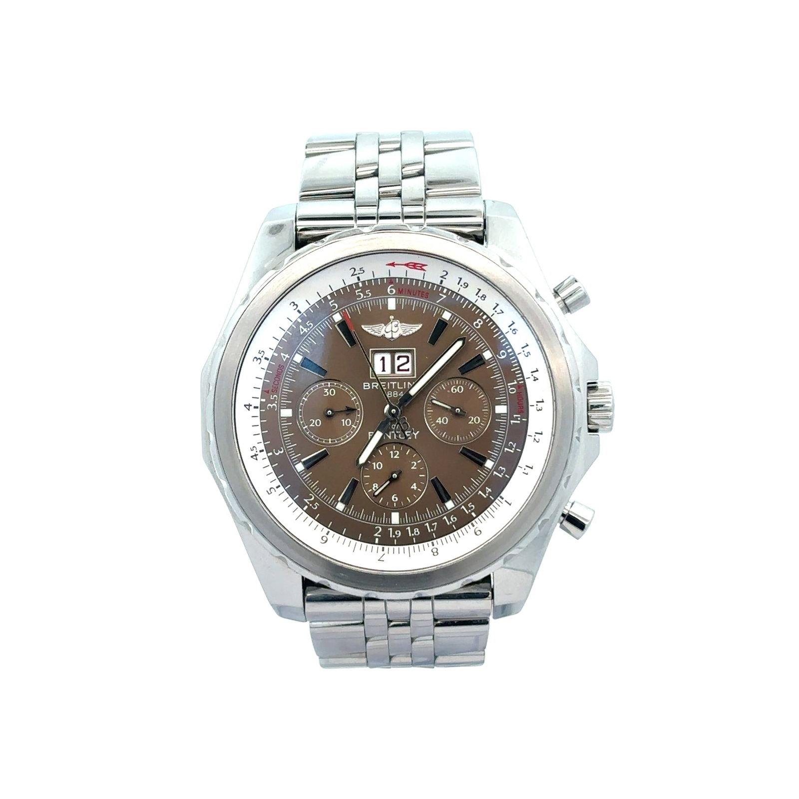 Breitling Bentley 6.75 A44362 Steel Brown Dial