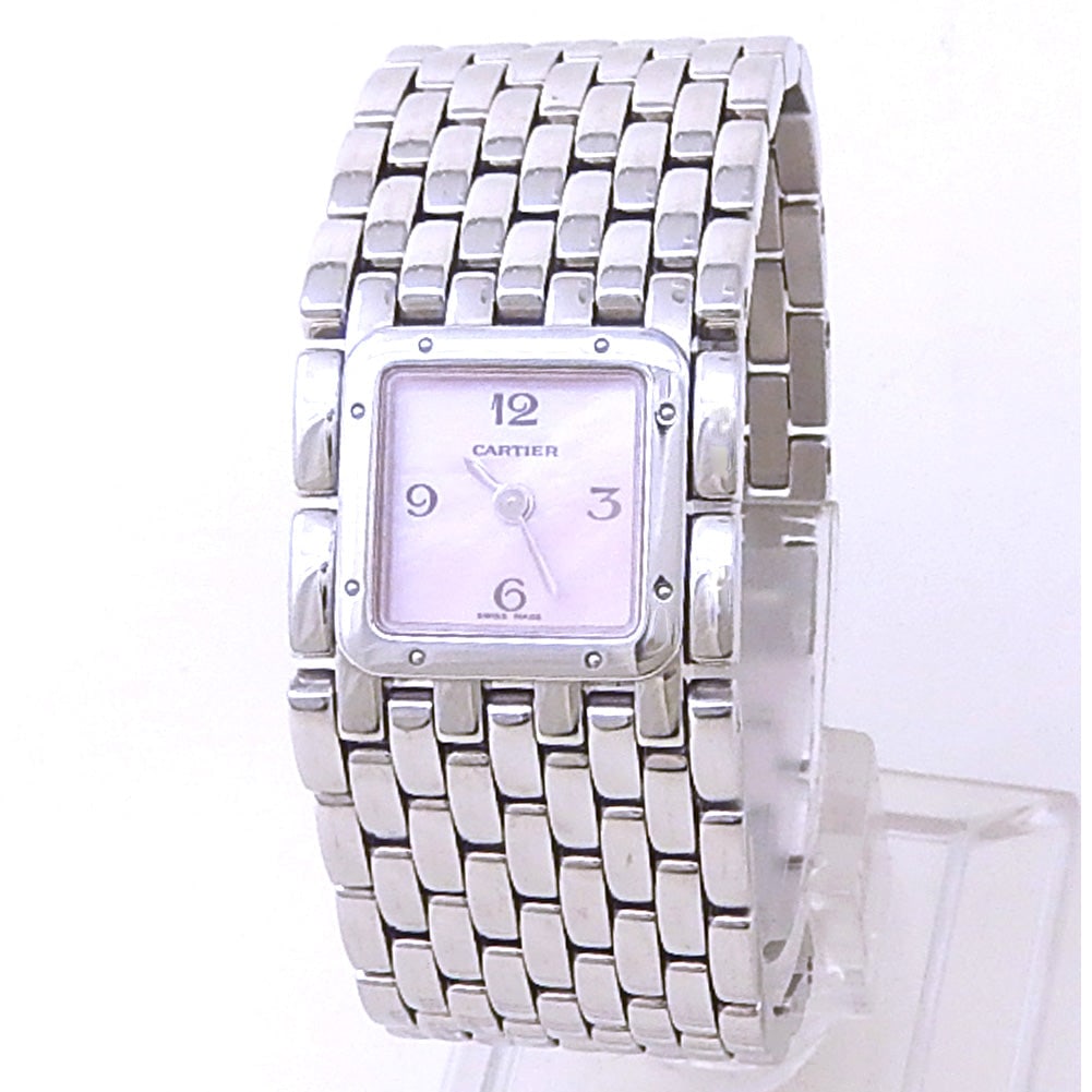 Cartier Panthere Ruban W61003T9 Steel Pink Mother of Pearl Dial