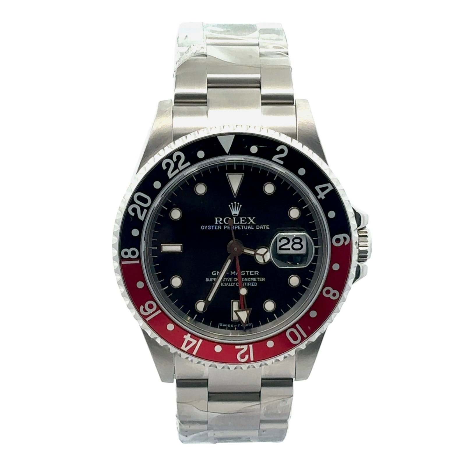 Rolex GMT-Master II 16710 Steel Black Dial: The Rolex GMT-Master II, Reference 16710, is a legendary traveler's watch, instantly recognizable by its dual-time functionality and iconic 'Coke' bezel. Housed in a robust stainless steel Oyster case