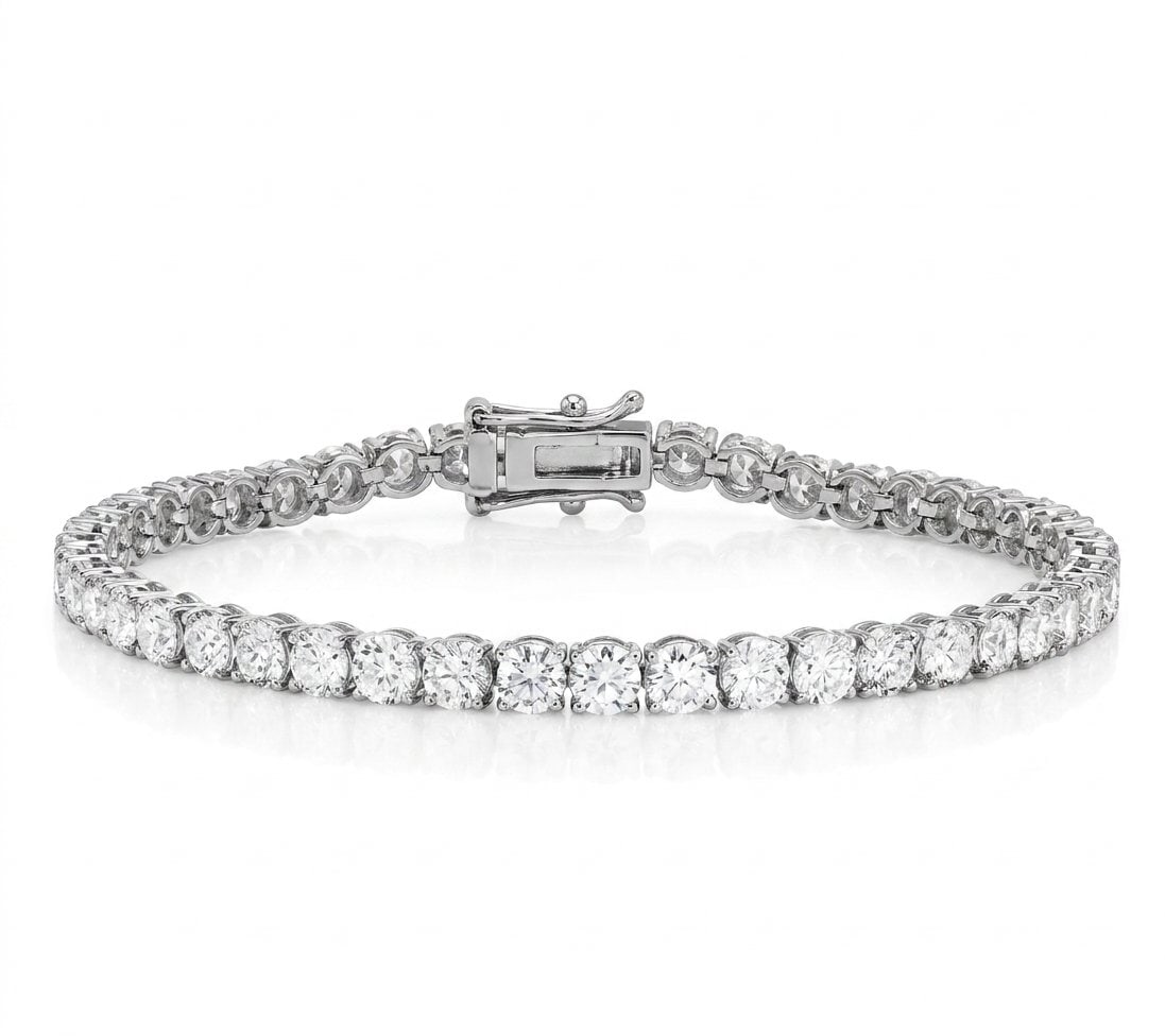 Diamond Tennis Bracelet in 18K White Gold: Featured Collection: The Kelly Christie Collection Exclusively Curated By: Serenity Gallery The Kelly Christie Collection crafts heirloom-quality masterpieces designed not just to adorn, but to captur