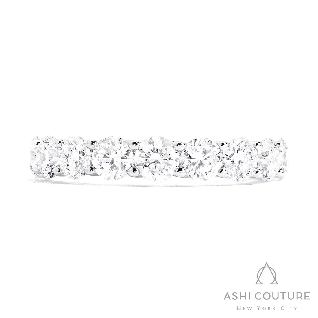 1.98 ctw Duchess Classic Diamond Halfway Band 18K White Gold Ring: Retail Value: $10,800 Captured in a moment of brilliance, this magnificent Halfway Band ring featuring White Diamond speaks to the connoisseur. Showcasing the gems in a Shared Prong arrangement, the r