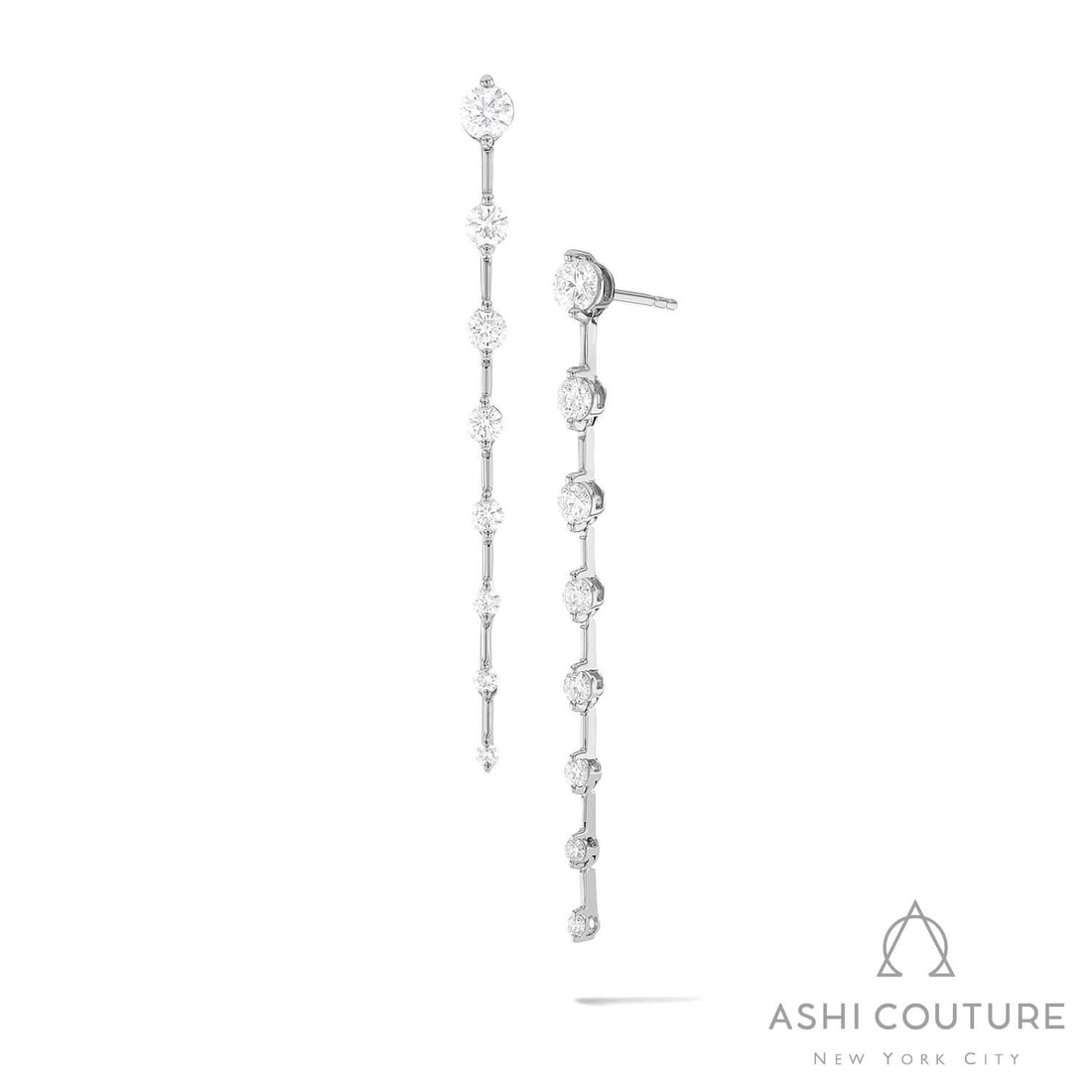 Duchess Bar 1.01 ctw White Diamond 18K White Gold Drop Earrings: Exuding opulence and grace, this stunning Bar Drop pair of earrings featuring White Diamond is crafted for the distinguished. Crafted with precision, the Drop/Dangle setting is seamlessly integrated i
