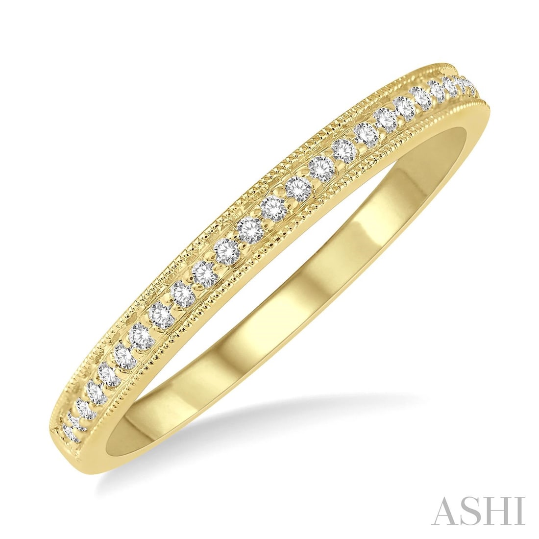 0.11 ctw White Diamond Pave 14K Yellow Gold Band Ring: Defining modern elegance, this elegant Pave ring featuring White Diamond captures the essence of style. Securely held in a classic Band design, the ring is forged from 2.0 grams of high-polish 14K Yel