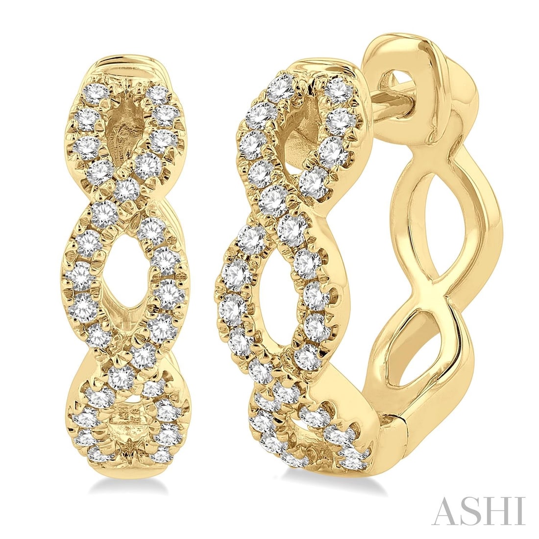 0.25 ctw Diamond Petite Twisted 10K Yellow Gold Earrings: A testament to superior craftsmanship, this stunning Twisted pair of earrings featuring White Diamond is unparalleled. Crafted with precision, the Huggie Hoop setting is seamlessly integrated into 2.7