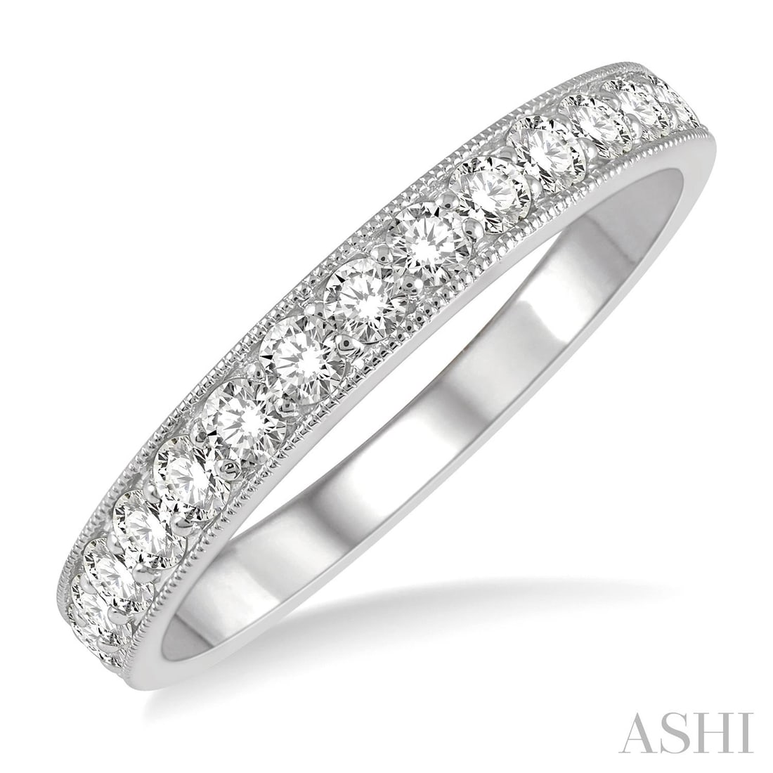 0.50 ctw Diamond Pave Milgrain Wedding Band Ring 14K White Gold Size 6.5: A symphony of light and color, this magnificent Milgrain ring featuring White Diamond embodies the pinnacle of luxury. Securely held in a classic Pave Band design, the ring is forged from 2.45 grams o