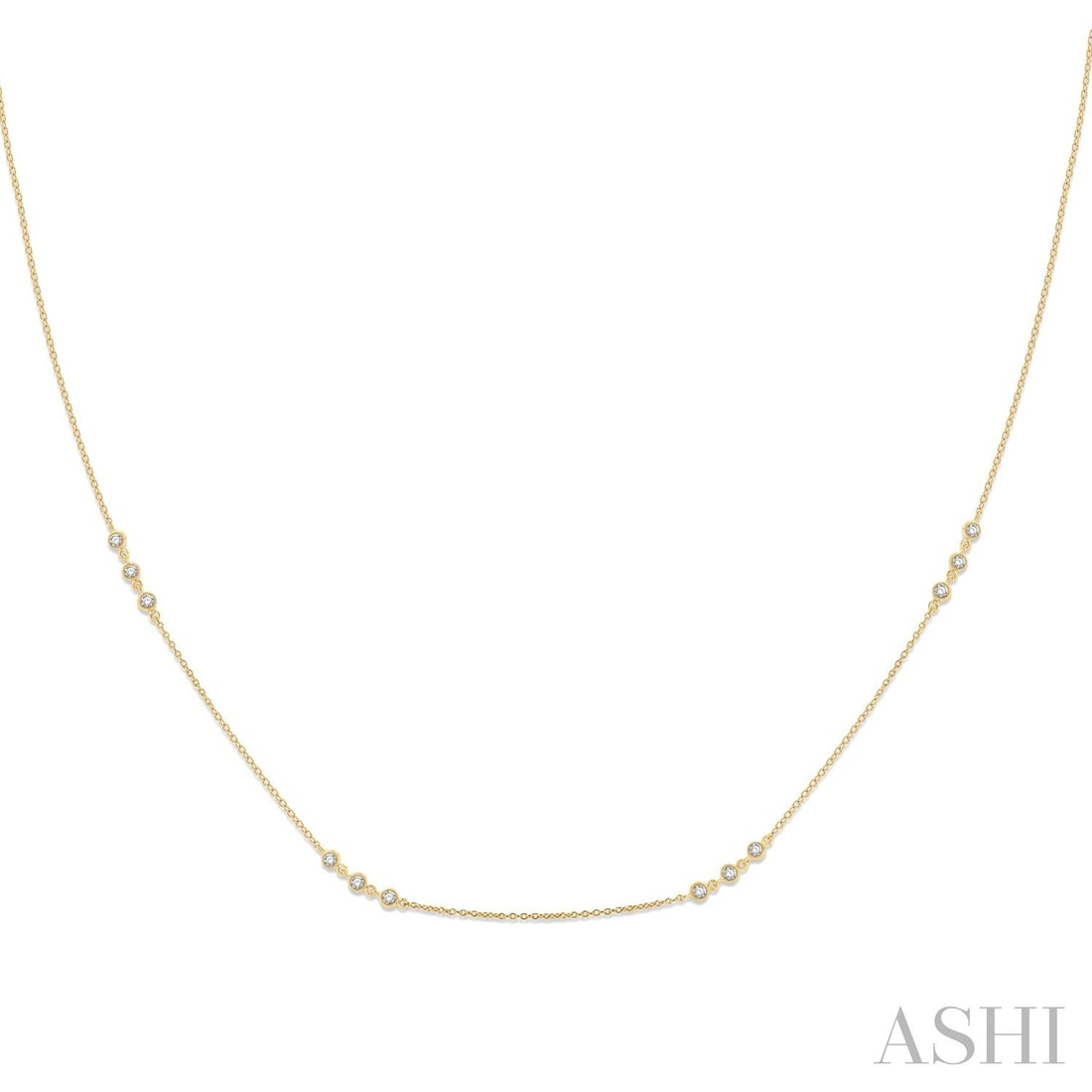 0.51 ctw Diamond Station 14K Yellow Gold Necklace: Epitomizing grandeur, this elegant Station necklace featuring Natural Diamonds stands as a beacon of refined taste. A detailed Station gallery secures the stones, rendered in 2.15 grams of lustrous 14