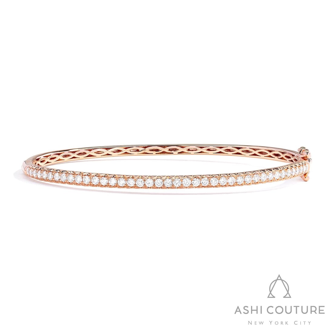1.04 ctw White Diamond 18K Rose Gold Bangle: Captured in a moment of brilliance, this elegant Timeless bangle featuring White Diamond speaks to the connoisseur. Expertly mounted in a Pave setting, the bangle is crafted in 11.0 grams of solid 18K