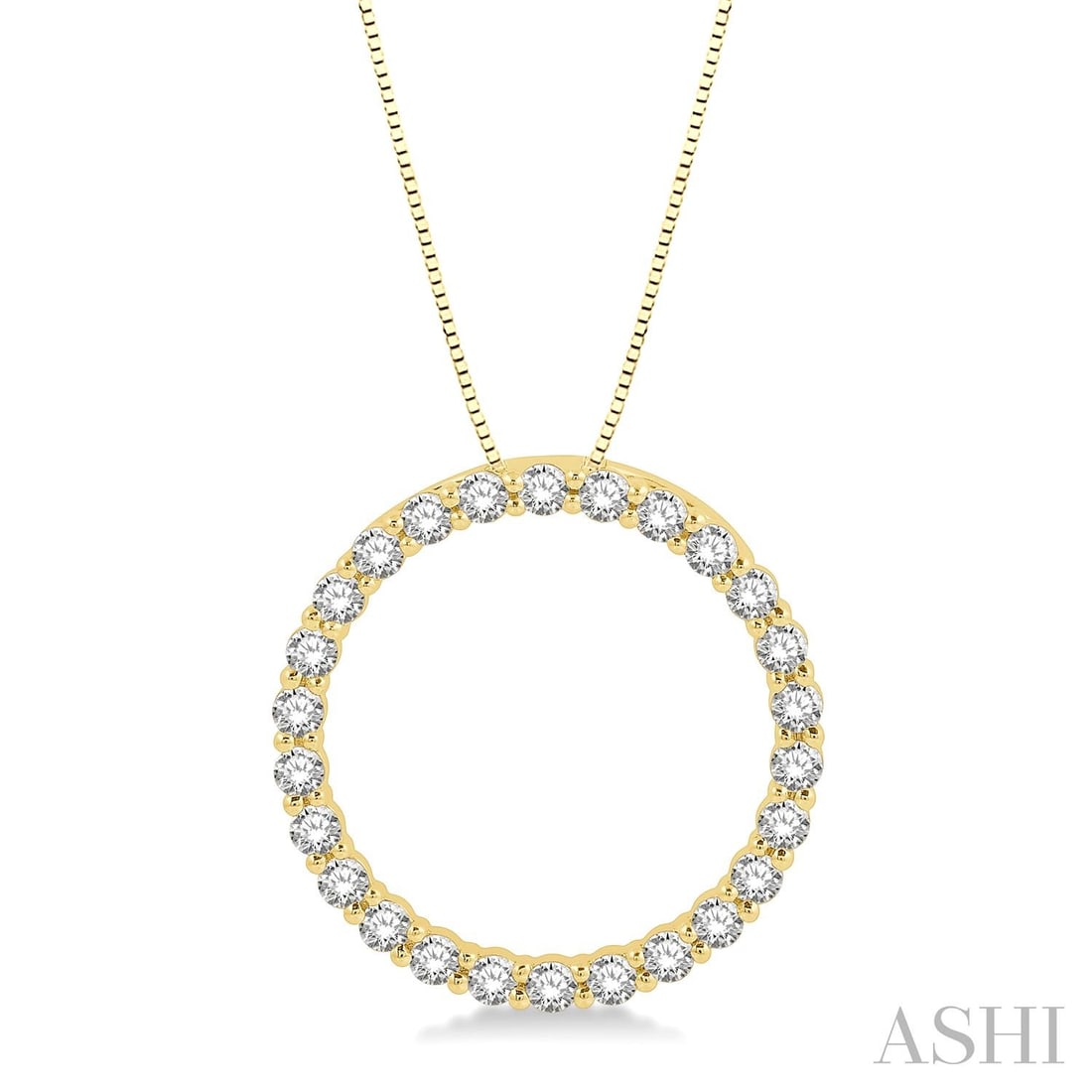 0.75 ctw Diamond Circle of Love 14K Yellow Gold Pendant Necklace (1 of 3)