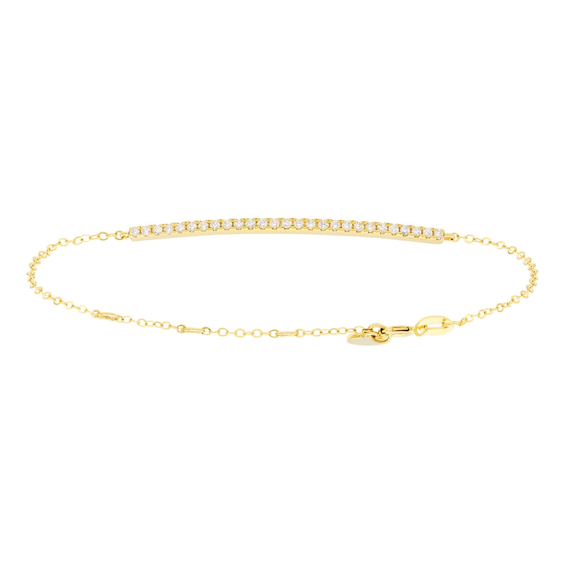 14k Yellow Gold Bracelet with Round White Diamonds 0.27 Carat: A testament to superior craftsmanship, this exquisite bracelet featuring Round White Diamonds is unparalleled. The diamonds are meticulously set in 14k Yellow Gold, weighing a total of 1.9 grams. This