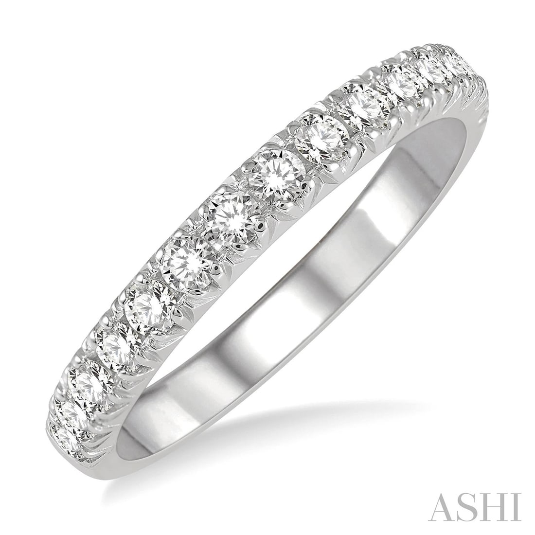 0.50 ctw 15-Stone Diamond Pave 14K White Gold Band Ring (1 of 3)