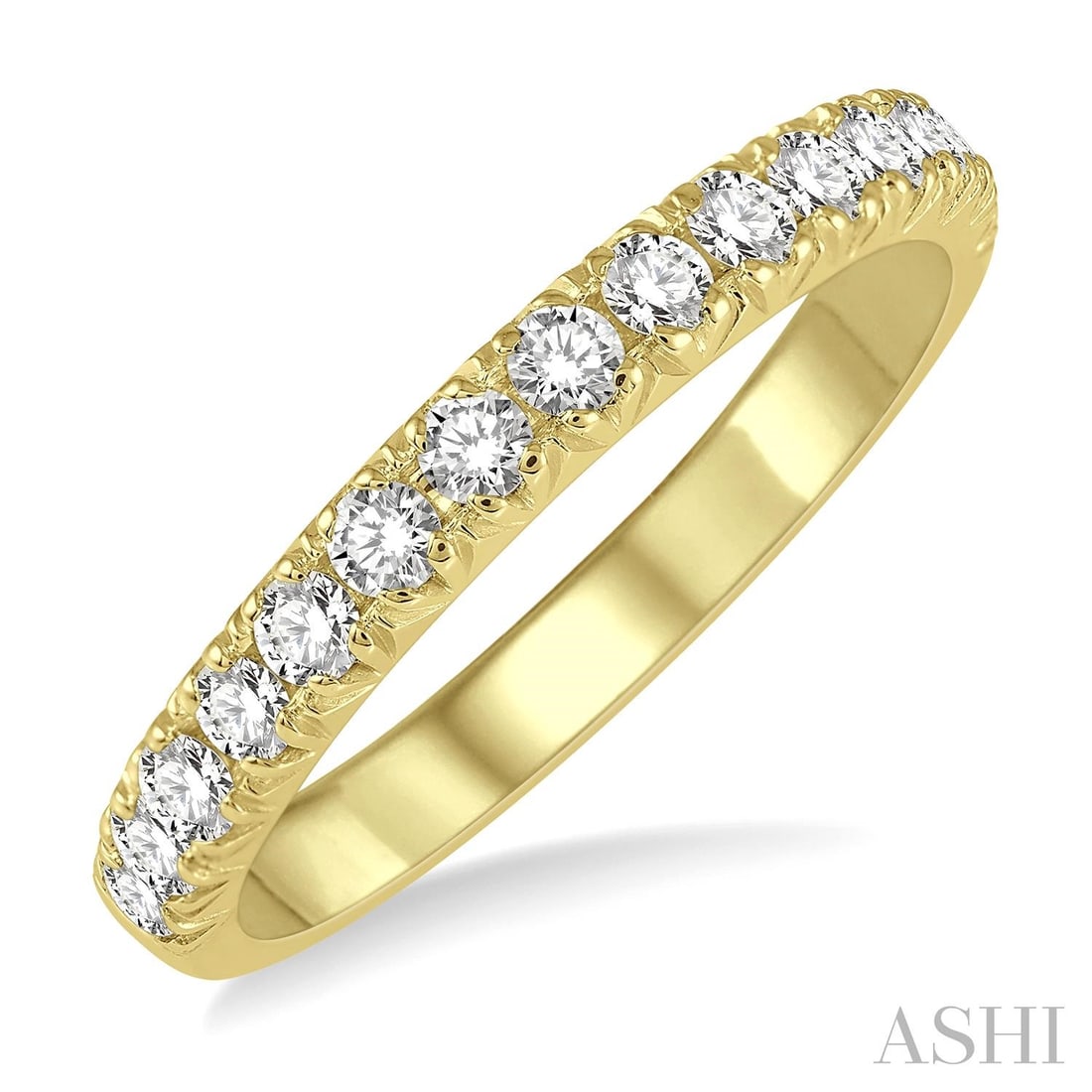 0.50 ctw Pave Set White Diamond 14K Yellow Gold Wedding Band Ring: Epitomizing grandeur, this elegant Wedding Band ring featuring White Diamond stands as a beacon of refined taste. A detailed Pave gallery secures the stones, rendered in 2.4 grams of lustrous 14K Yell