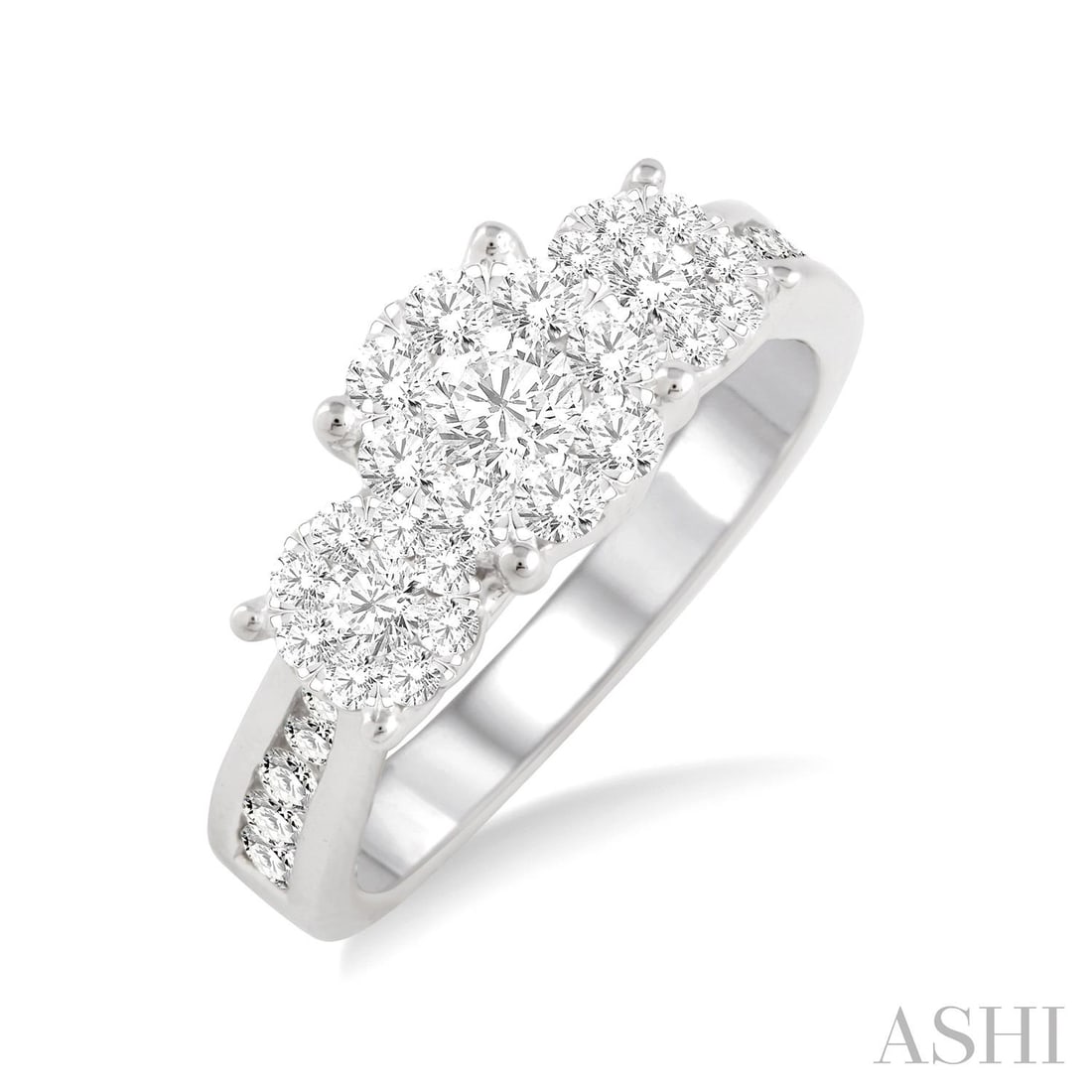 0.51 ctw Diamond Cluster 14K White Gold Ring: A vision of luxury, this magnificent Cluster ring featuring Natural Diamonds defines sophistication. Expertly mounted in a Three-Stone Cluster setting, the ring is crafted in 3.0 grams of solid 14K Wh