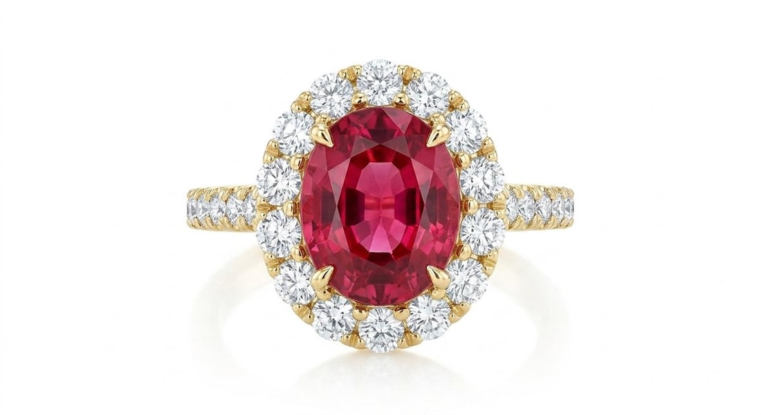 Rubellite Tourmaline and Diamond Ring in 14K Yellow Gold: Featured Collection: The Kelly Christie Collection Exclusively Curated By: Serenity Gallerie The Kelly Christie Collection crafts heirloom-quality masterpieces designed not just to adorn, but to captu