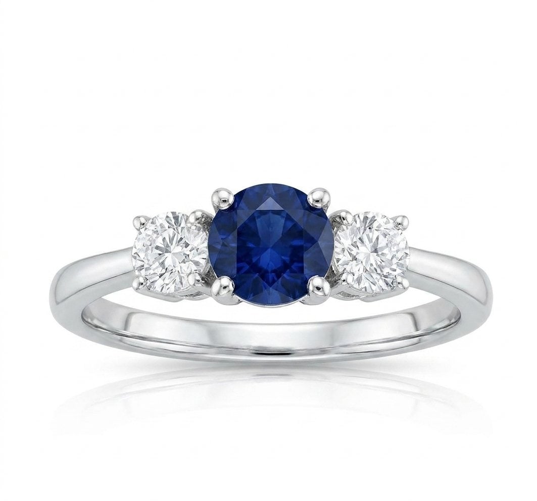 Sapphire and Diamond Ring in 14K White Gold: Featured Collection: The Kelly Christie Collection Exclusively Curated By: Serenity Gallerie The Kelly Christie Collection crafts heirloom-quality masterpieces designed not just to adorn, but to captu
