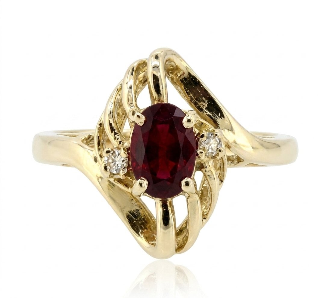Ruby and Diamond Ring in 14K Yellow Gold (1 of 6)
