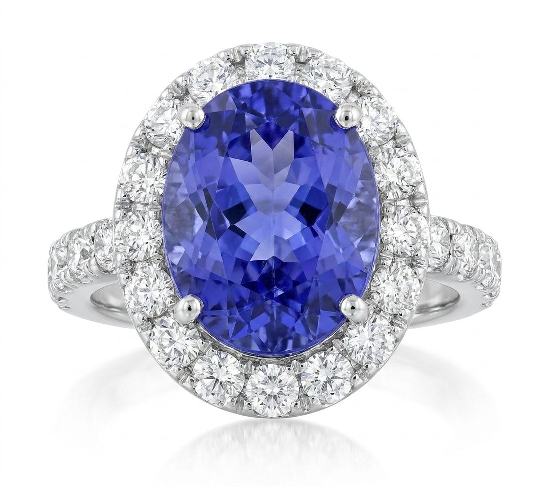 Tanzanite and Diamond Ring in 14K White Gold: Featured Collection: The Kelly Christie Collection Exclusively Curated By: Serenity Gallerie The Kelly Christie Collection crafts heirloom-quality masterpieces designed not just to adorn, but to captu