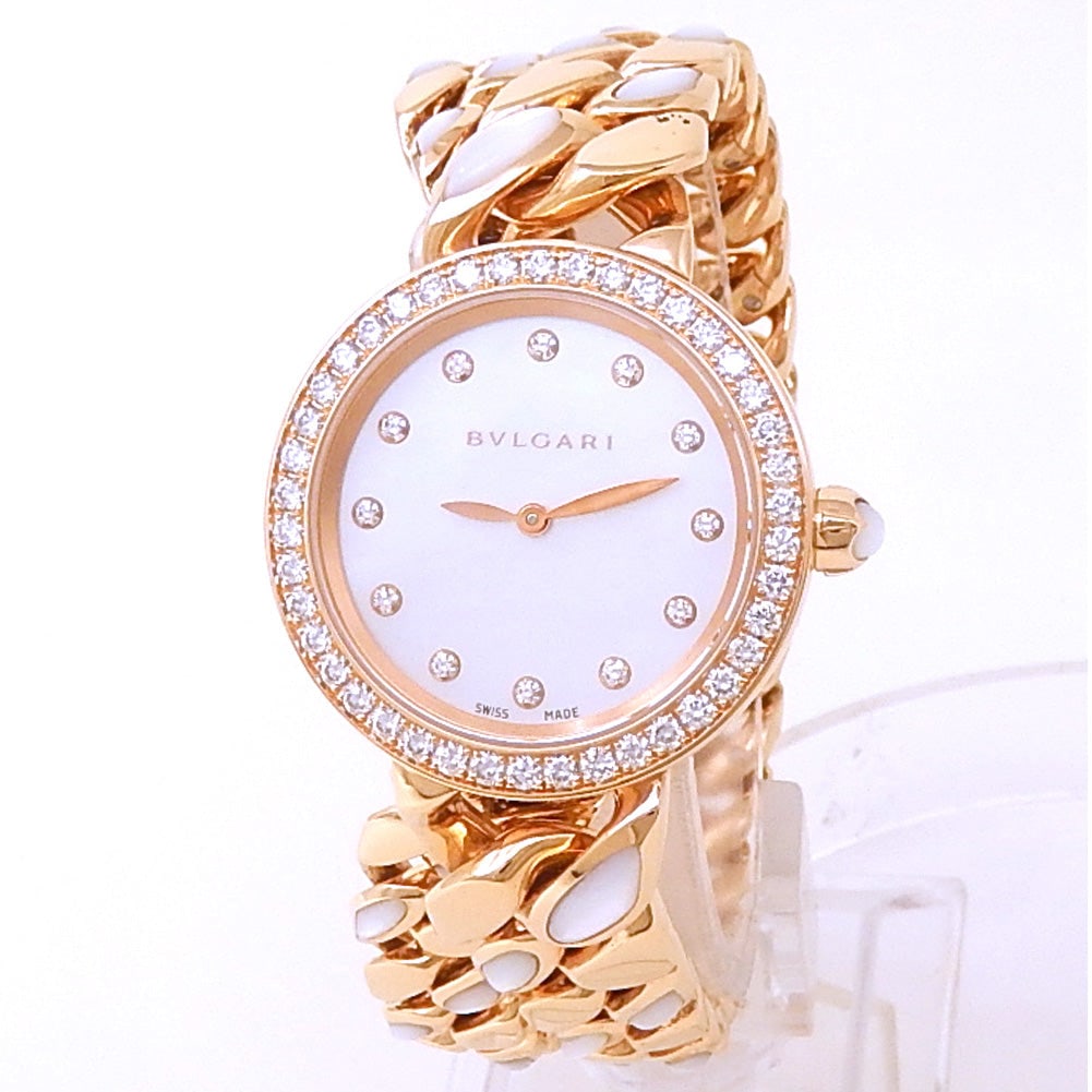 Bvlgari Catene 102171 18k Rose Gold Mother of Pearl Dial: The Bvlgari Catene, Reference 102171, is a stunning synthesis of high jewelry design and fine horology. Expertly crafted in 18k Rose Gold, this exquisite creation showcases an iridescent Mother of Pea