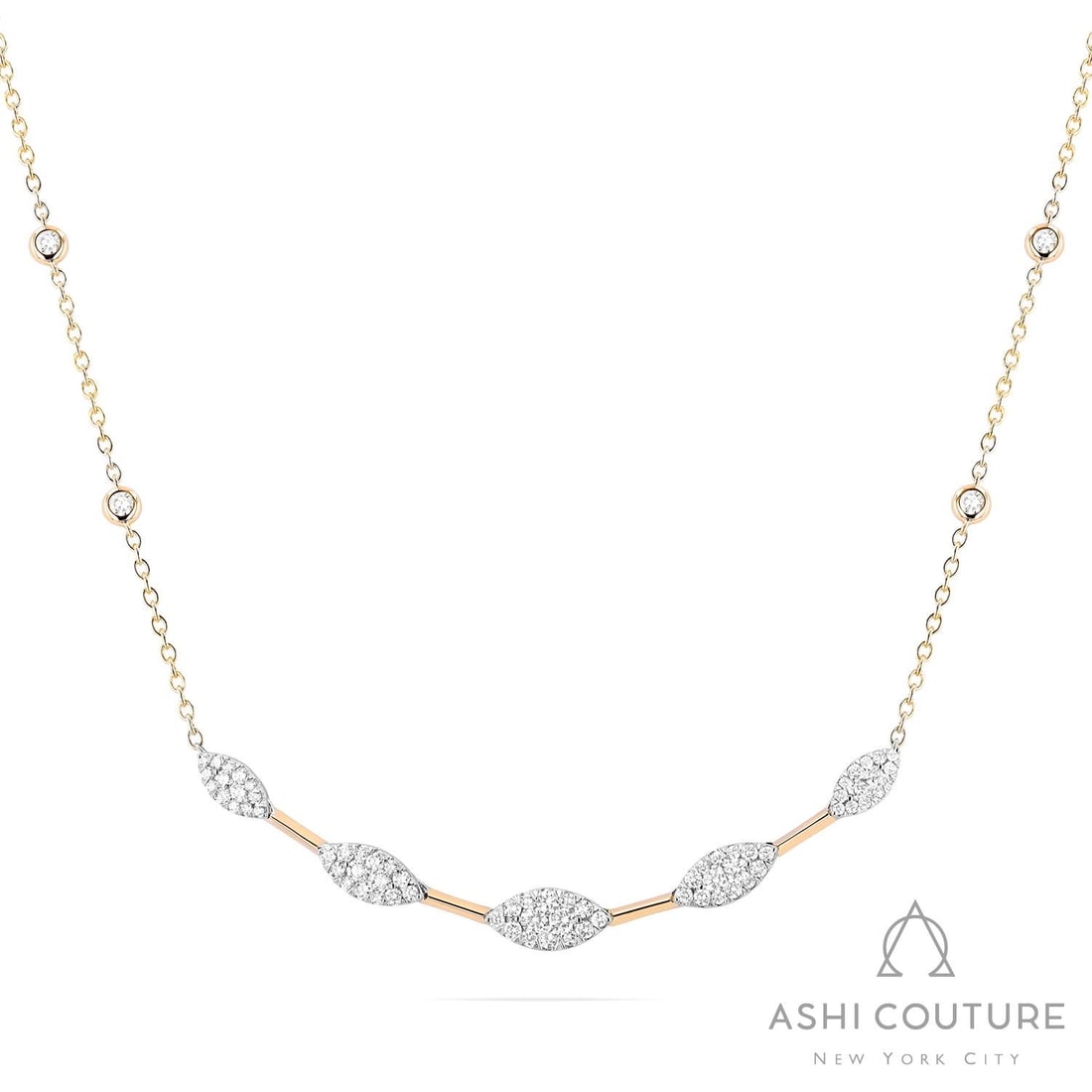 1.17 ctw Diamond Cluster 18K Yellow & White Gold Necklace: A vision of luxury, this stunning Cluster necklace featuring White Diamond defines sophistication. Securely held in a classic Cluster design, the necklace is forged from 4.75 grams of high-polish 18K 