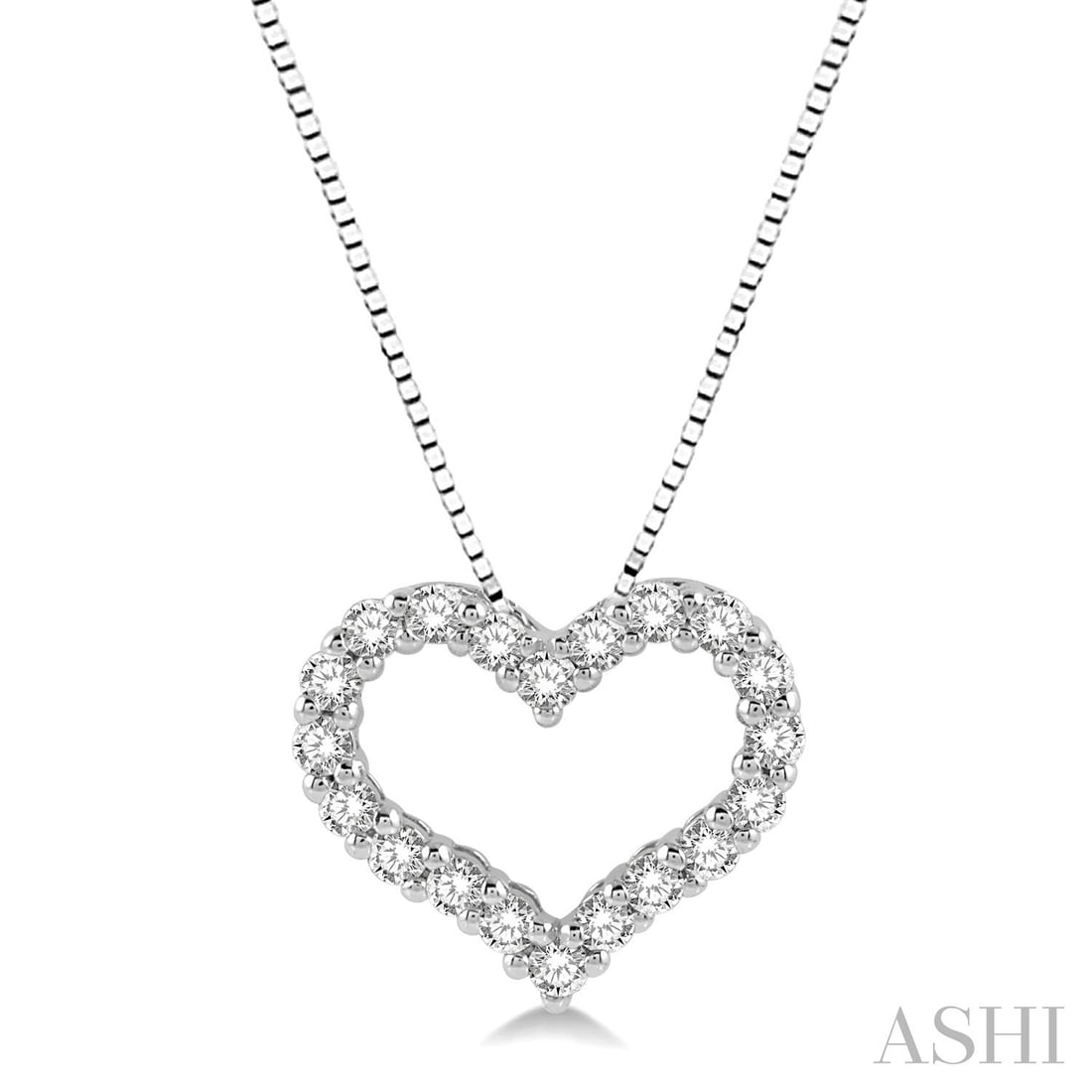 0.50 ctw Diamond Heart Pendant With Chain 14K White Gold: A testament to superior craftsmanship, this elegant Heart Outline Frame pendant featuring White Diamond is unparalleled. A detailed Heart Outline Frame gallery secures the stones, rendered in 1.05 gra