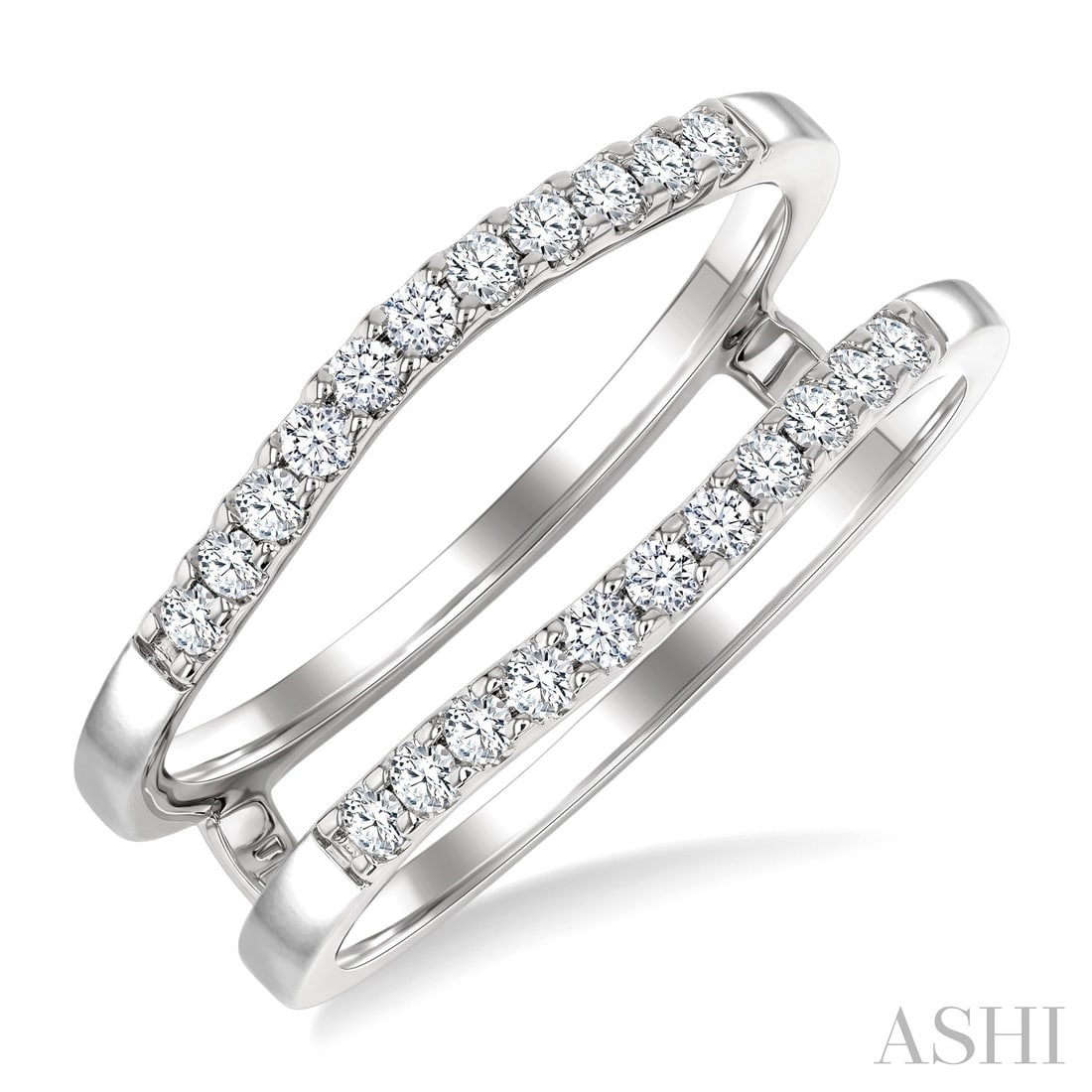 0.32 ctw Round Diamond Insert Ring 14K White Gold: A vision of luxury, this exquisite Insert Ring featuring Natural Diamonds defines sophistication. Expertly mounted in a Ring Guard / Insert setting, the ring is crafted in 3.95 grams of solid 14K Whit