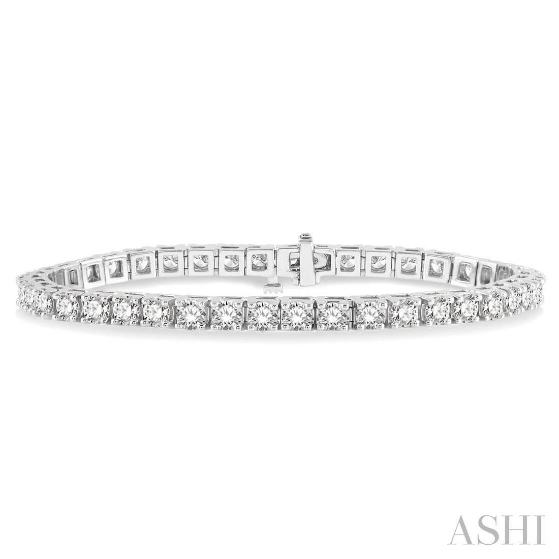 7.98 ctw Round Cut White Diamond 14K White Gold Tennis Bracelet: A testament to superior craftsmanship, this breathtaking Square Shape bracelet featuring Natural Diamonds is unparalleled. Crafted with precision, the Tennis setting is seamlessly integrated into 15.8