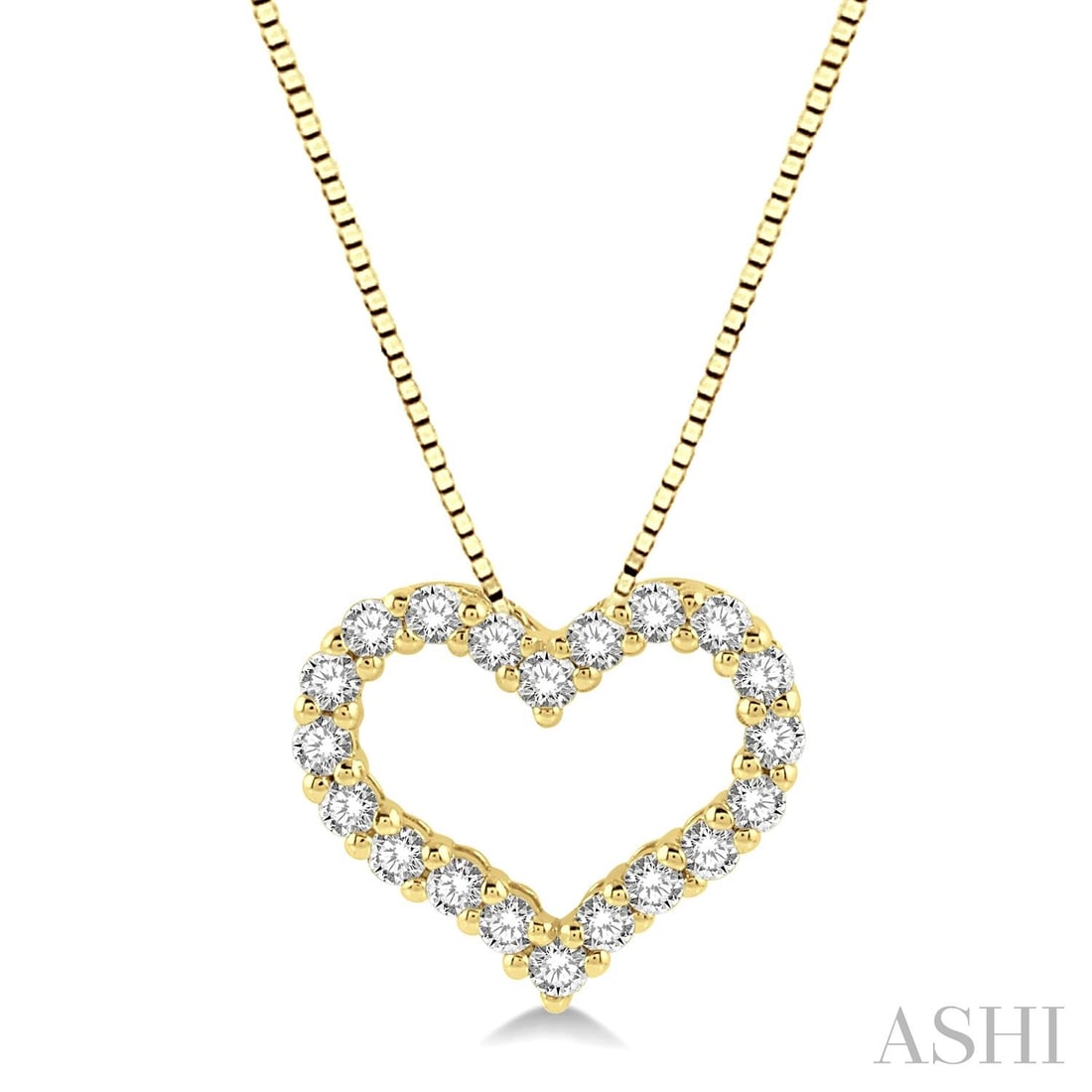 0.50 ctw White Diamond Heart Shape Pendant 14K Yellow Gold: A testament to superior craftsmanship, this elegant Heart Shape pendant featuring White Diamond is unparalleled. Showcasing the gems in a Frame arrangement, the pendant consists of 1.05 grams of 14K Y