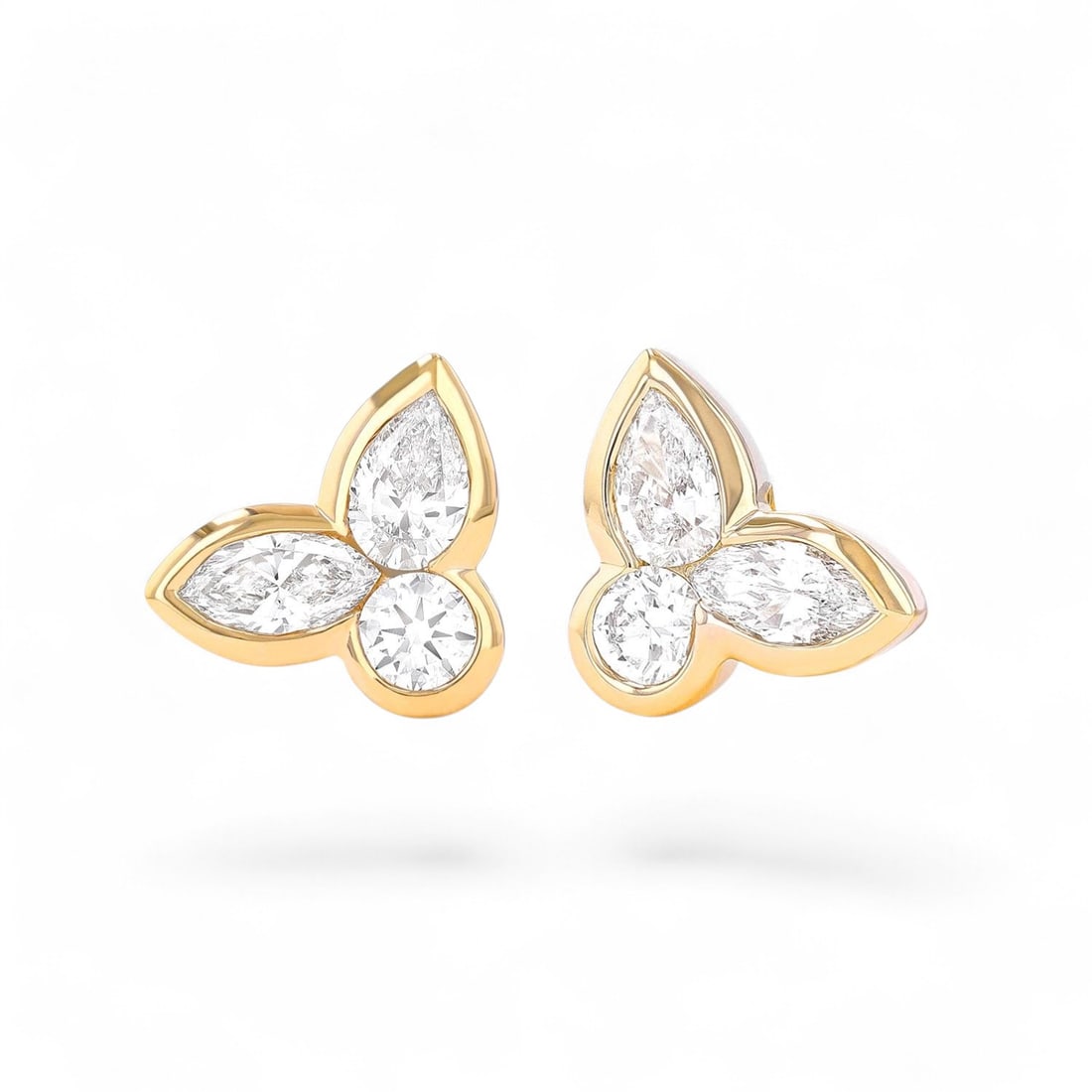 1.05 Ctw Duchess Multishape Bezel Stud White Diamond Modern 18K Yellow Gold Earrings - Certified: Timeless and sophisticated, this elegant Duchess Multishape Bezel Stud pair of earrings featuring Natural Diamonds radiates enduring beauty. Expertly mounted in a Bezel setting, the earrings are craft