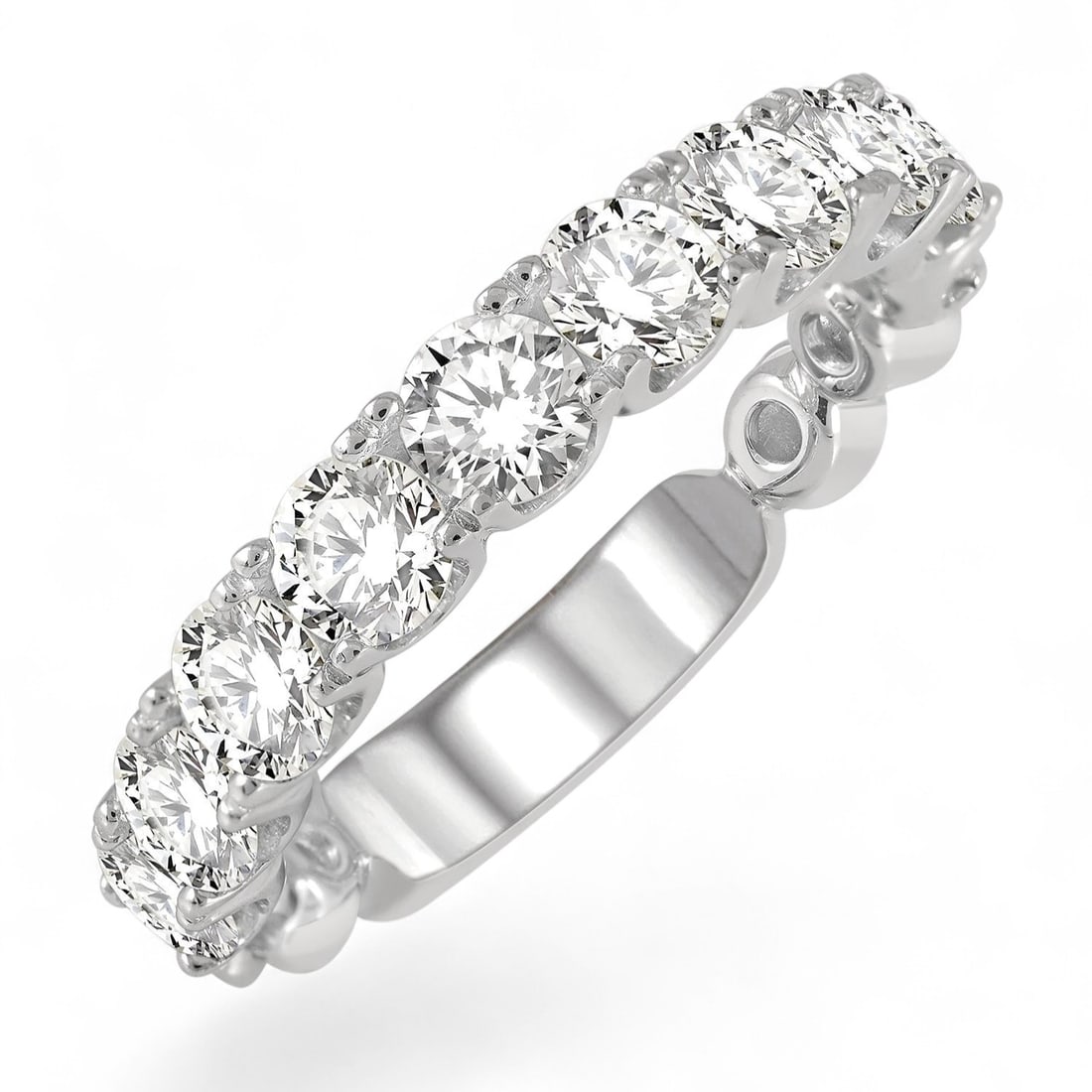 2.0 Ctw Lattice Round Cut White Diamond Wedding Band Modern 14K White Gold Ring - Certified: Epitomizing grandeur, this magnificent Lattice Wedding Band ring featuring Natural Diamonds stands as a beacon of refined taste. A detailed Shared Prong gallery secures the stones, rendered in 3.8 gra