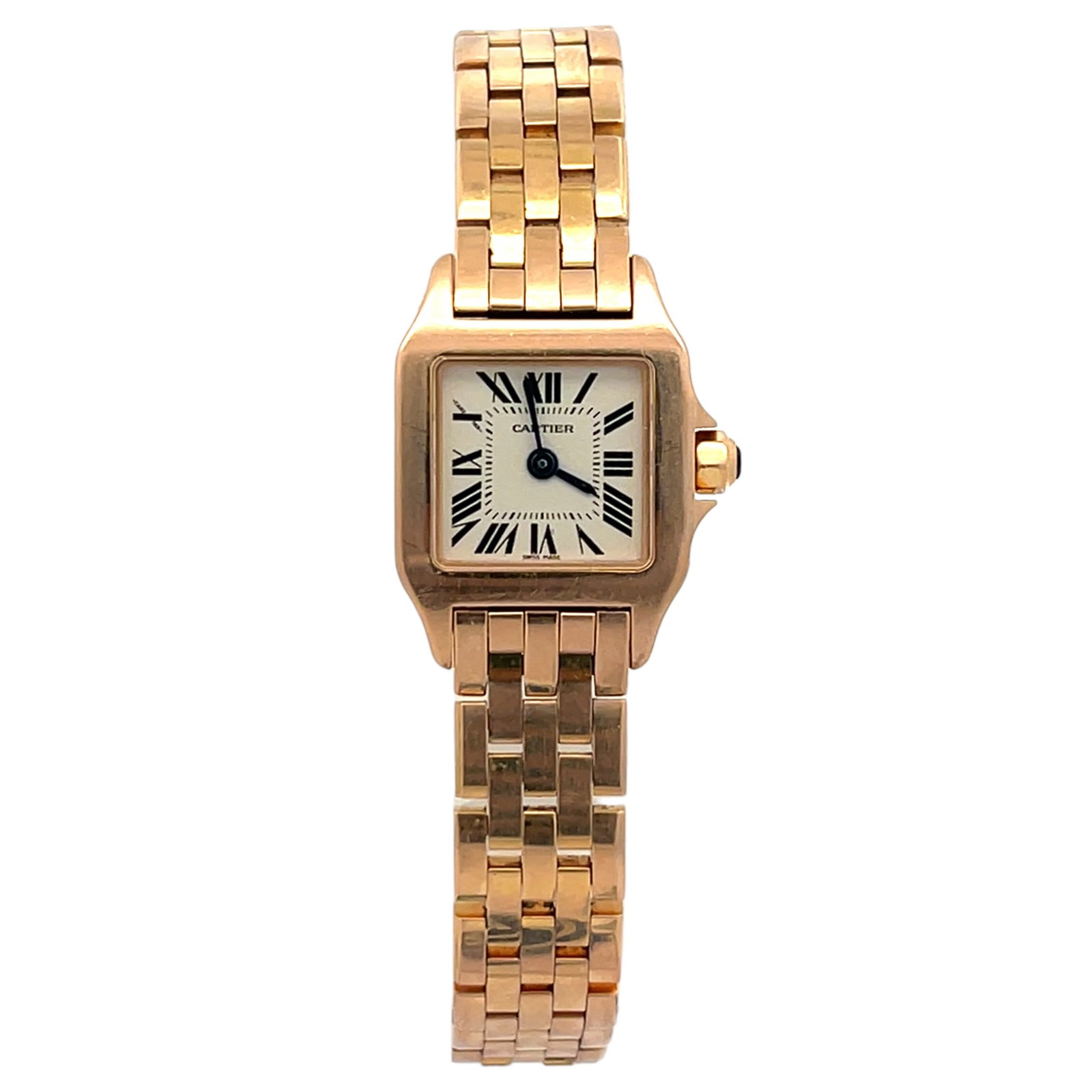 Cartier Santos Demoiselle W25077X9 18K Rose Gold White Dial: The Cartier Santos Demoiselle, Reference W25077X9, is an exquisite expression of timeless Parisian elegance and refined horological design. Elegantly crafted in 18K rose gold, this delicate timepiece 