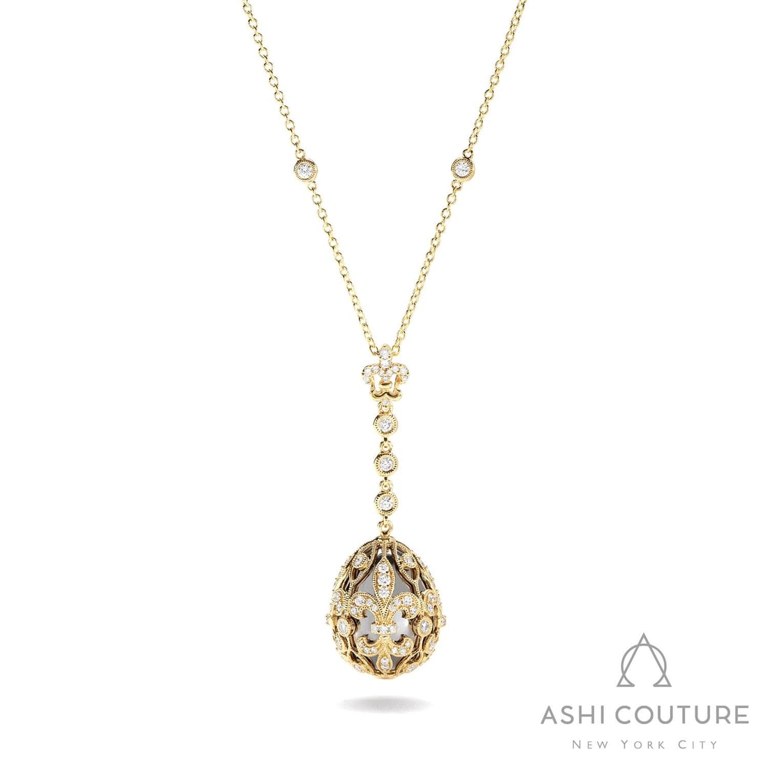 1.26 ctw Diamond 18K Yellow & White Gold Pendant: Rare and radiant, this magnificent Cage Drop pendant featuring White Diamond offers a touch of the extraordinary. Crafted with precision, the Drop setting is seamlessly integrated into 9.0 grams of 18