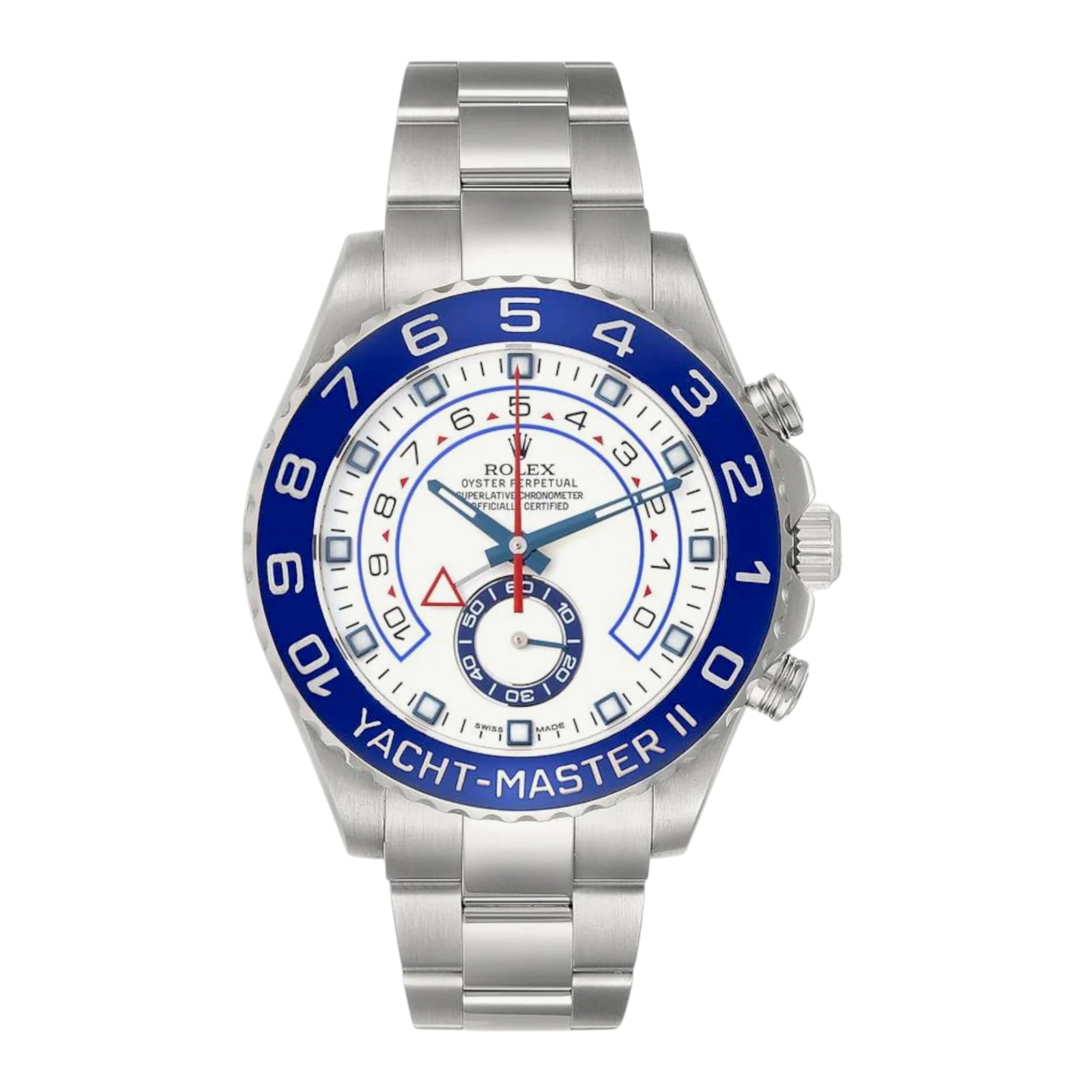 Rolex Yacht-Master II 116680 Stainless Steel White Dial: The Rolex Yacht-Master II, Reference 116680, represents the pinnacle of professional regatta chronographs, engineered specifically for competitive sailing and commanding wrist presence. This commandin