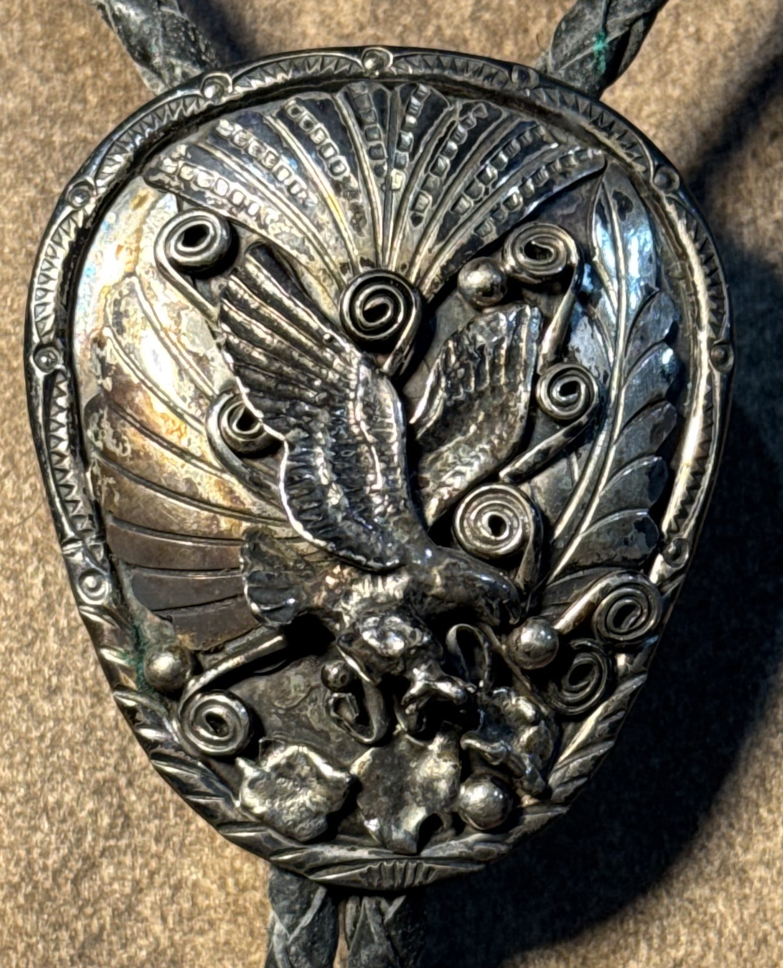 Sterling Silver Eagle Bolo Tie - 2