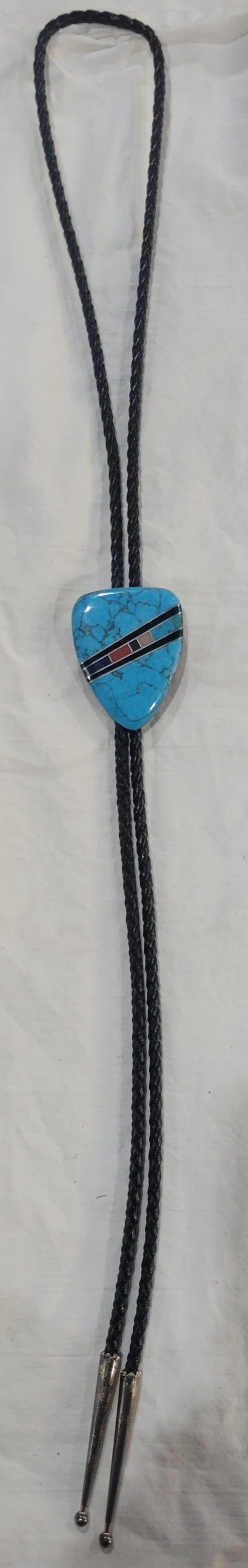 Turquoise and Multi-Stone Inlay Bolo Tie (1 of 3)