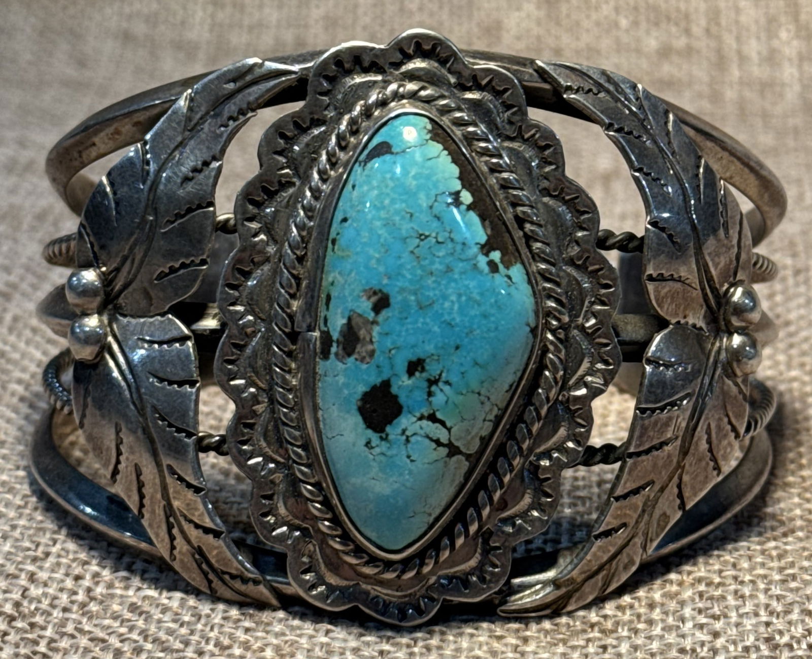 Sterling Silver and Turquoise Cuff Bracelet: Sterling Silver and Turquoise