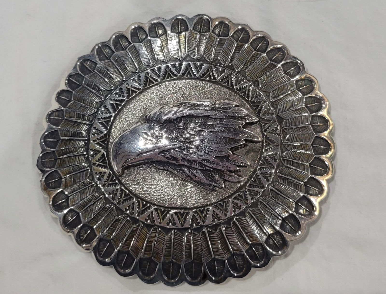 Sterling Silver Small Eagle Head Belt Buckle: Sterling Silver Small Eagle Head Belt Buckle