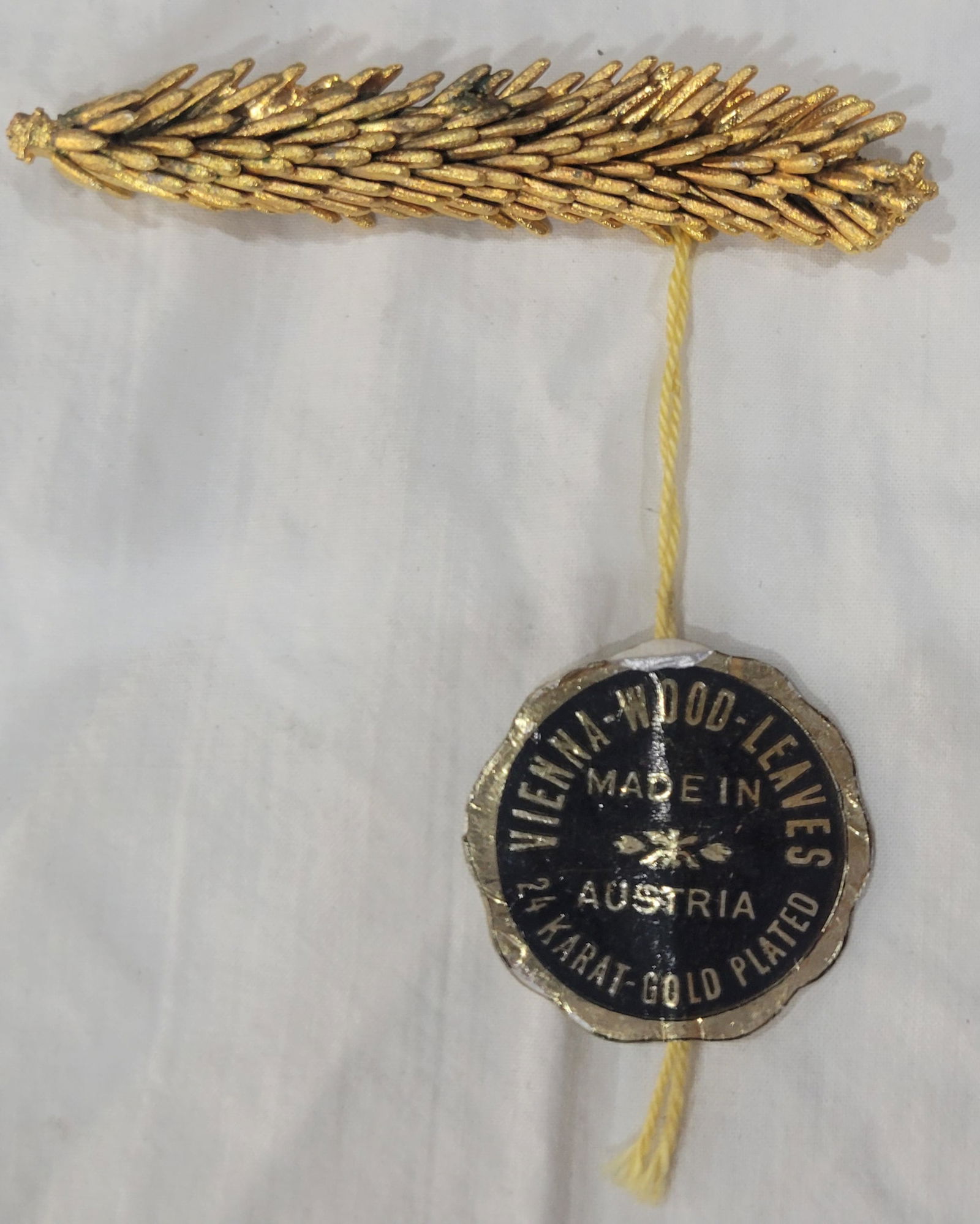 Vintage Vienna Wood Leaves: Made in Austria 24 Karat Gold Plated with original tag