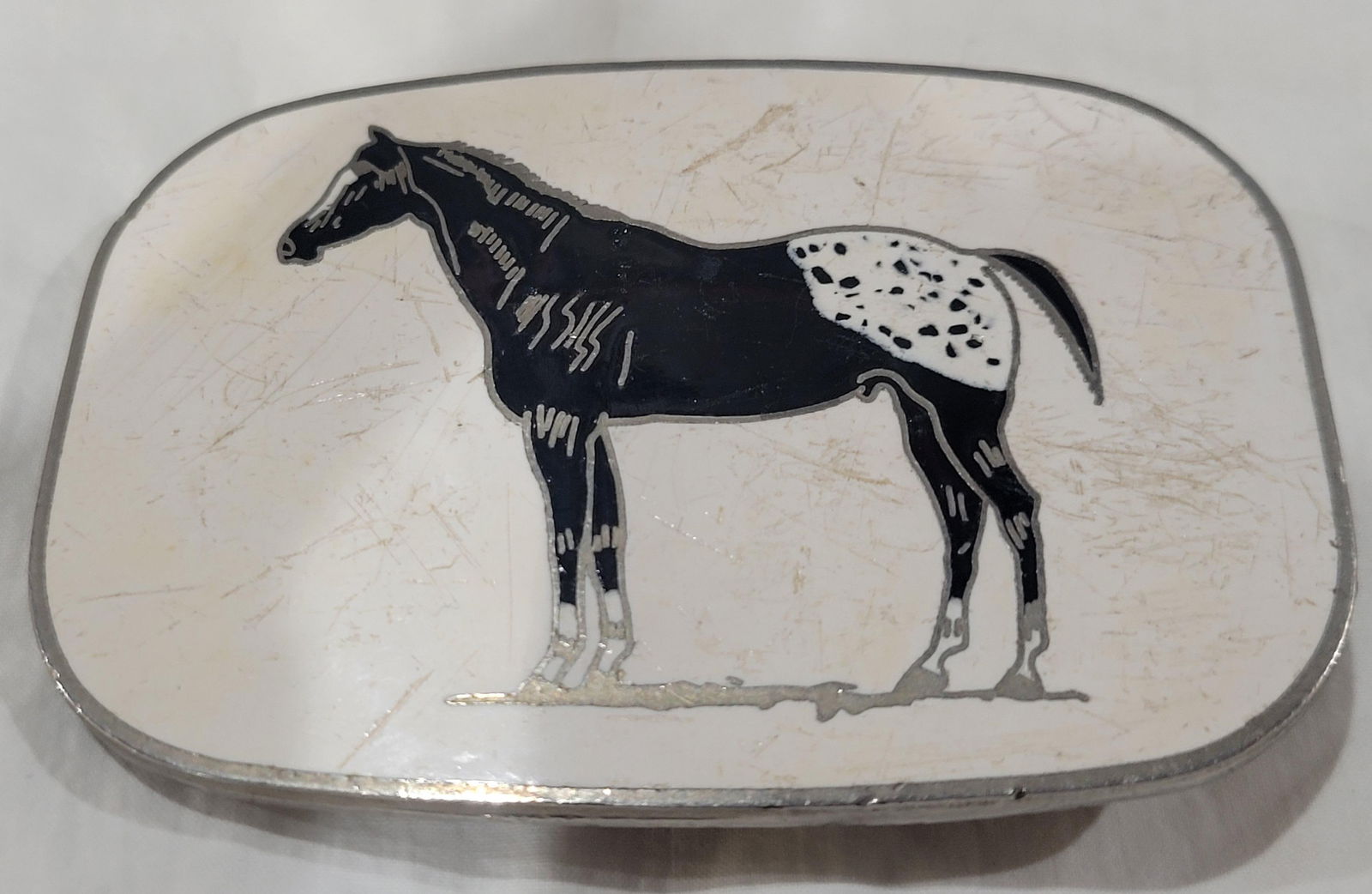 Vintage Appaloosa Horse Belt Buckle: Dan Slater Original Stamped - HTG W. VA yr. 1970's