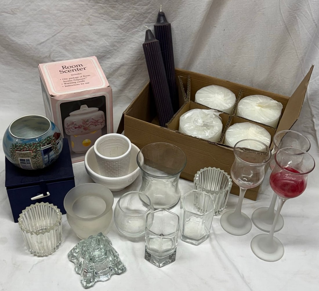 Assorted candle holders & candles (1 of 1)