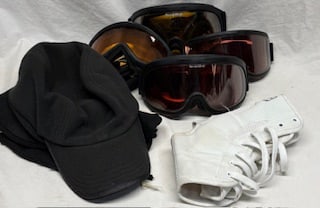Ski Goggles Lot w/ Winter Hat & Ankle Brace (1 of 1)
