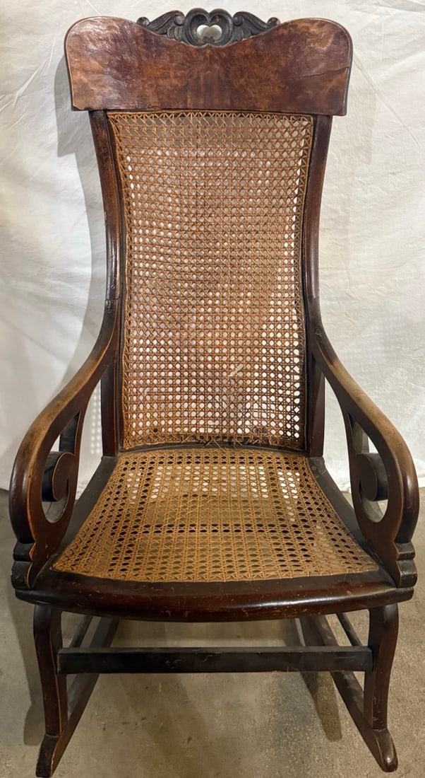 Antique Cane Seat Rocking Chair (For Repair) (1 of 3)