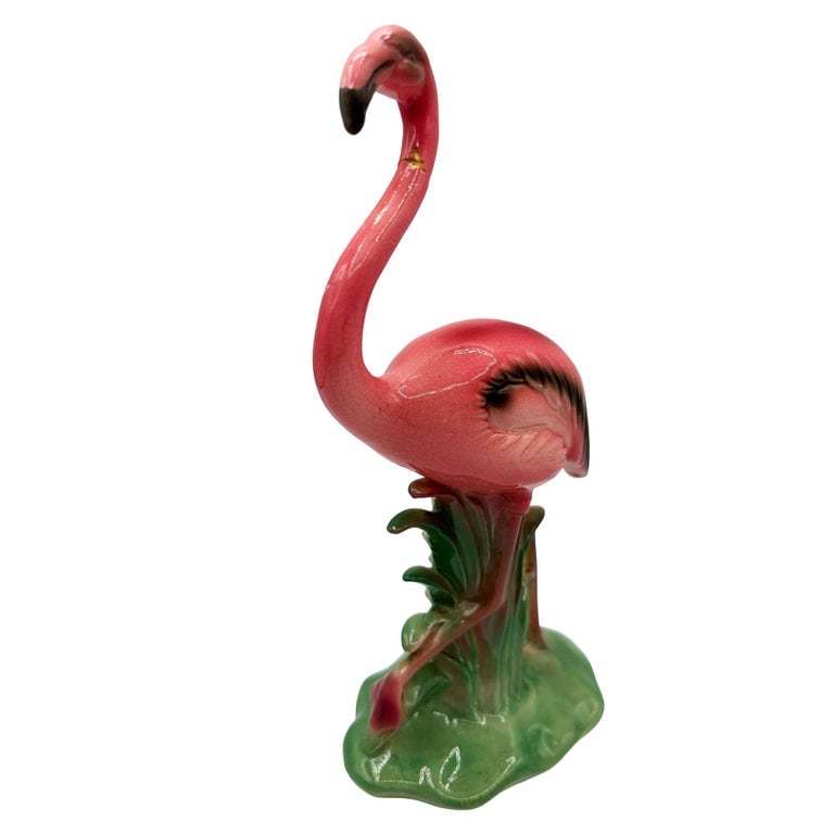Mid-Century Strutting Pink Flamingo Ceramic Statue By Leftons (1 of 6)