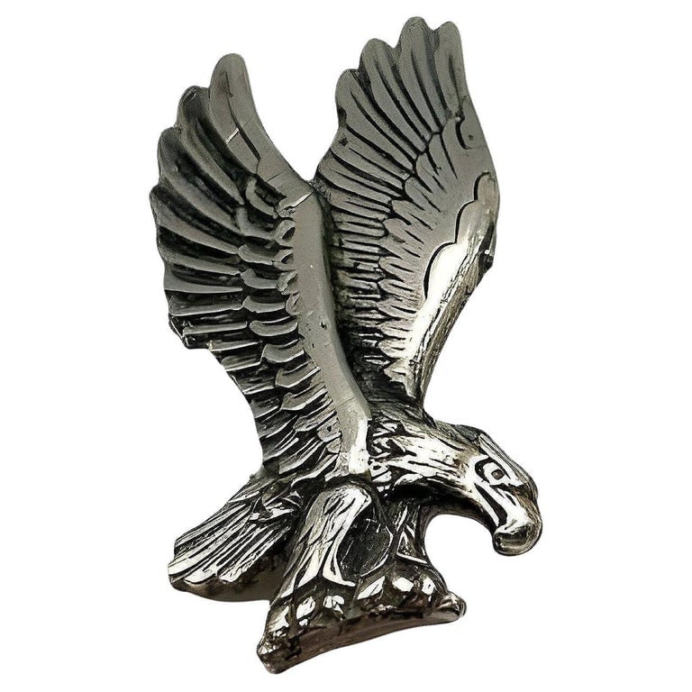 1980s Sterling Silver American Bold Eagle Lapel Pin Badge (1 of 5)