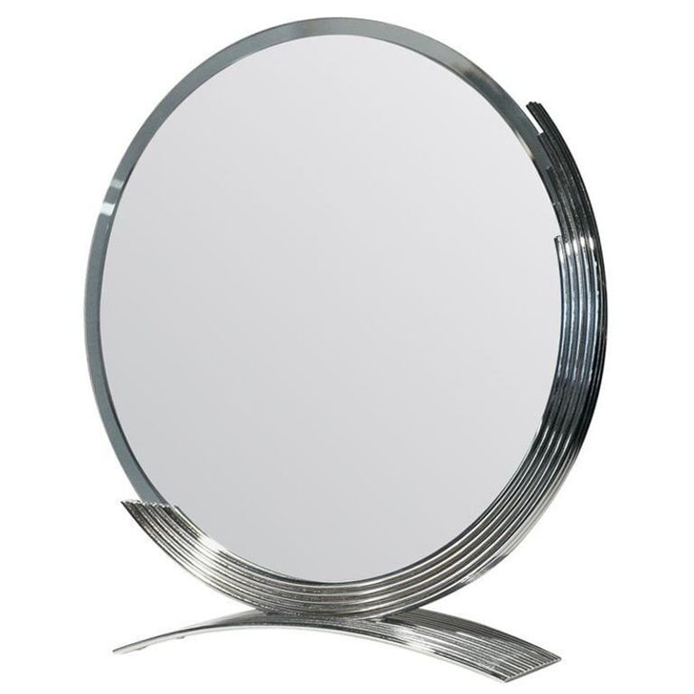 Art Deco Round Table Mirror in Chrome (1 of 6)