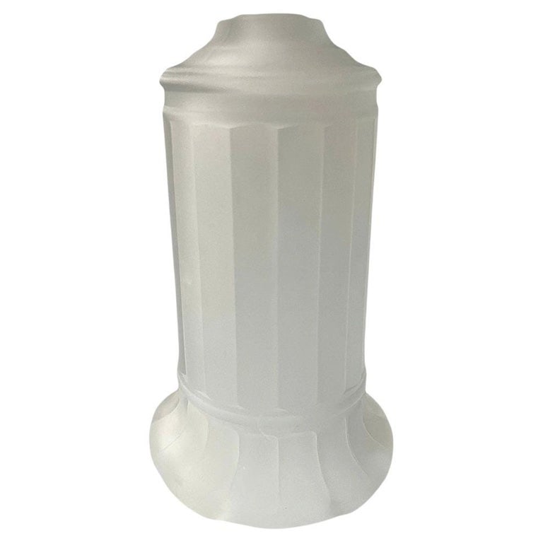 Vianne Art Deco Ripped Cylinder Frosted Glass Light Up Lamp Base (1 of 4)