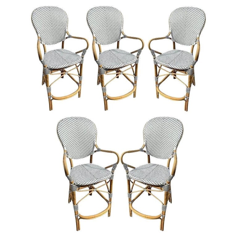Set of 5 Danish Bistro "Isabell" Rattan Barstools w/ Woven Seat & Back by Sika D (1 of 12)